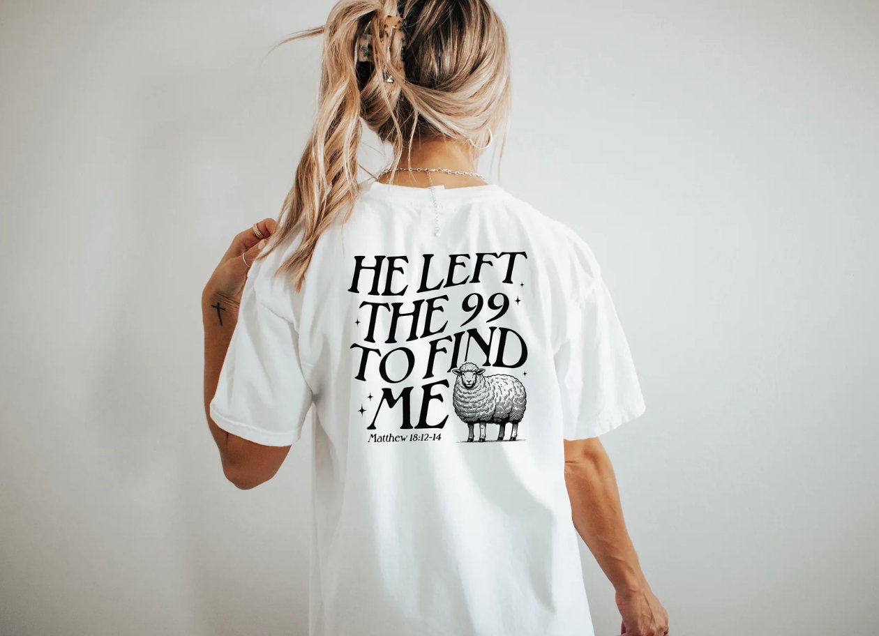 Faith-inspired Christian apparel collection with garment-dyed Comfort Colors tees, sweatshirts, and hoodies featuring scripture