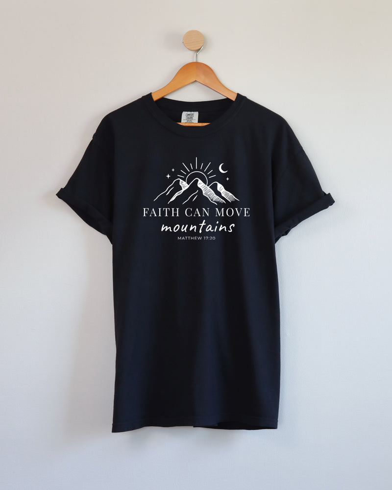 Faith can move mountains Comfort Colors Garment Dyed T Shirt (New)