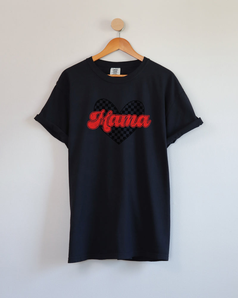 Mama Love Comfort Colors T Shirt (Checkered)