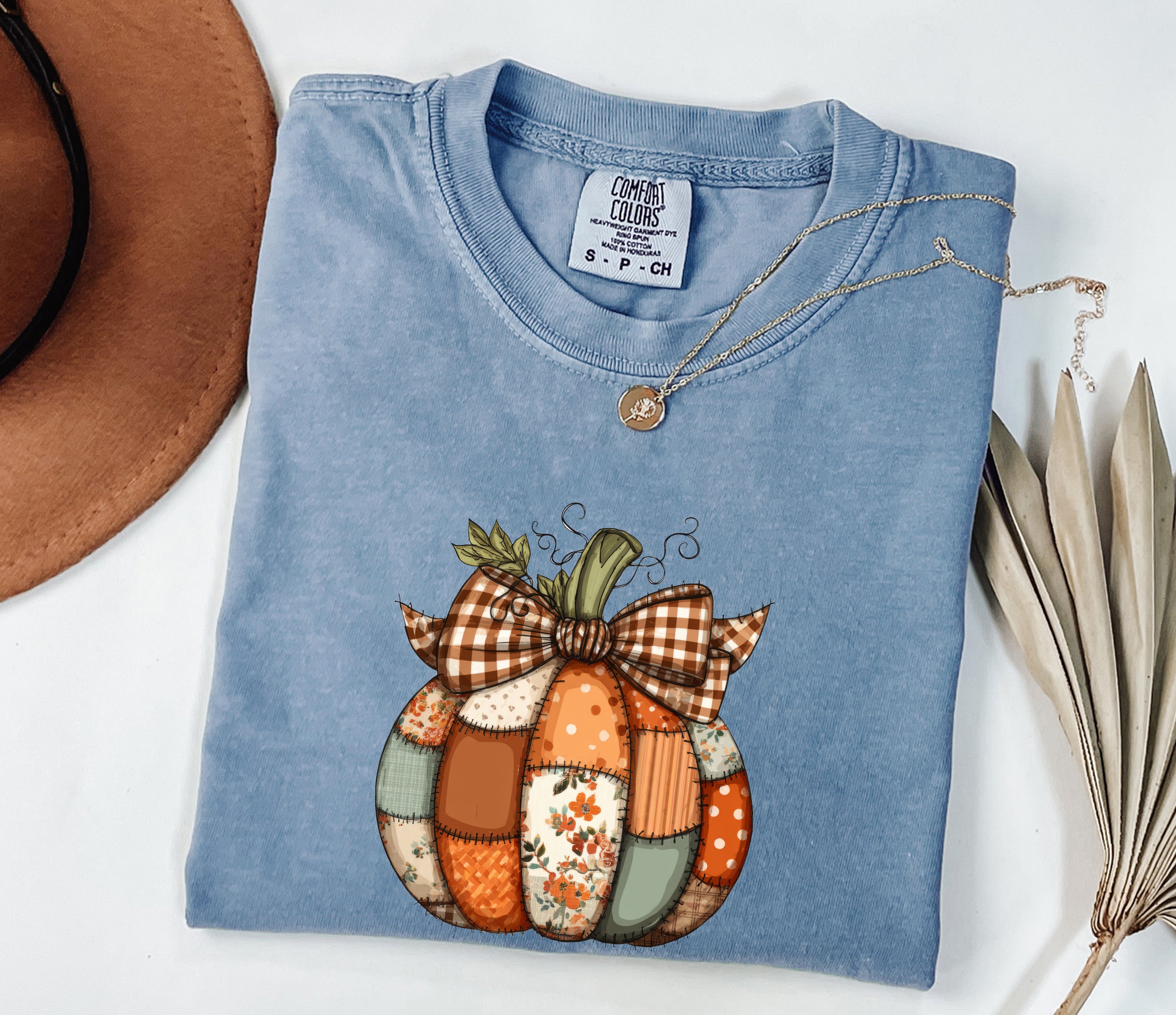 Pumpkin Tattered Fall Thanksgiving day Christmas Autumn Comfort Colors Garment Dyed T Shirt