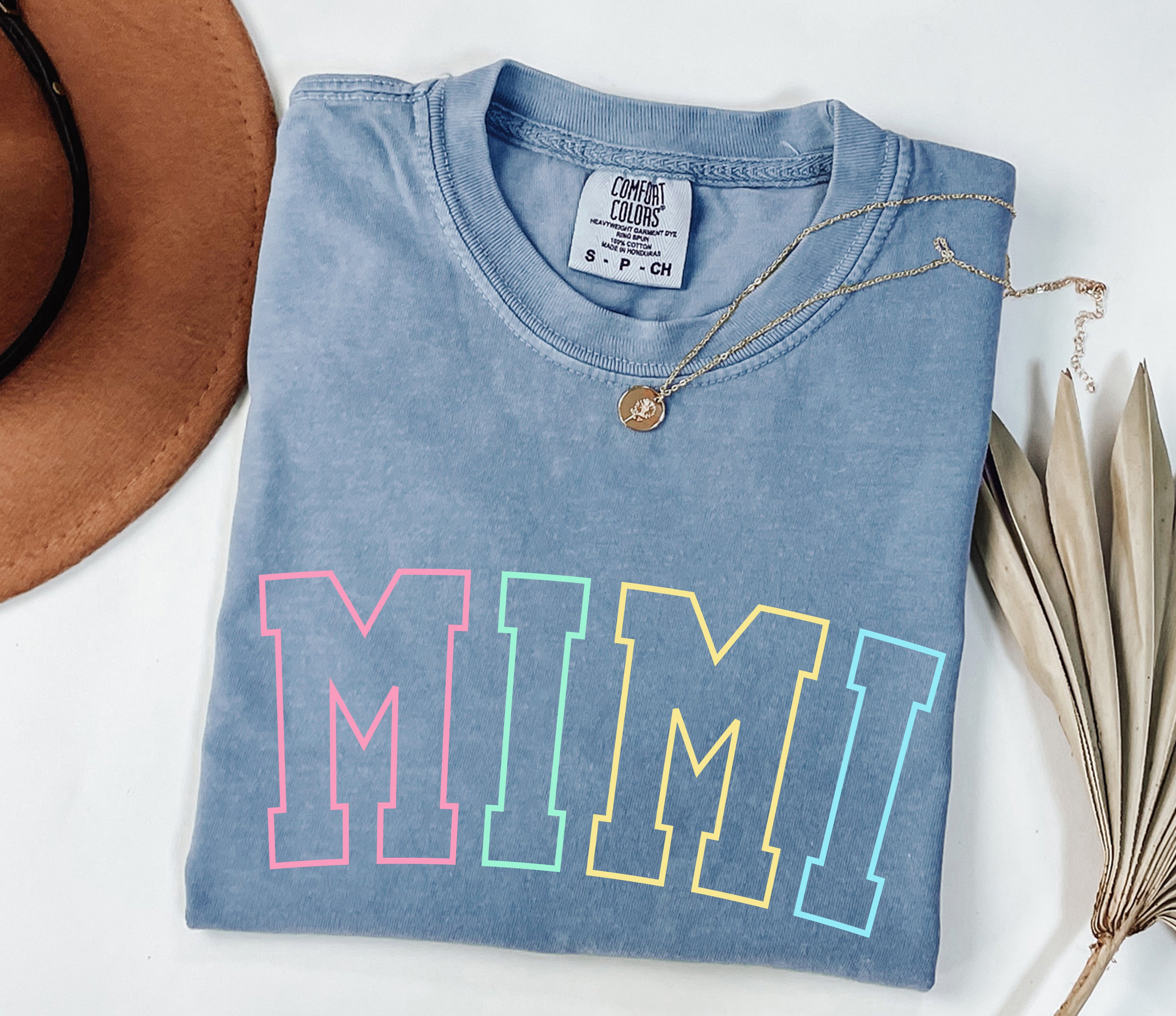 Mimi Grandma Comfort Colors Garment Dyed T Shirt (Outlined color)