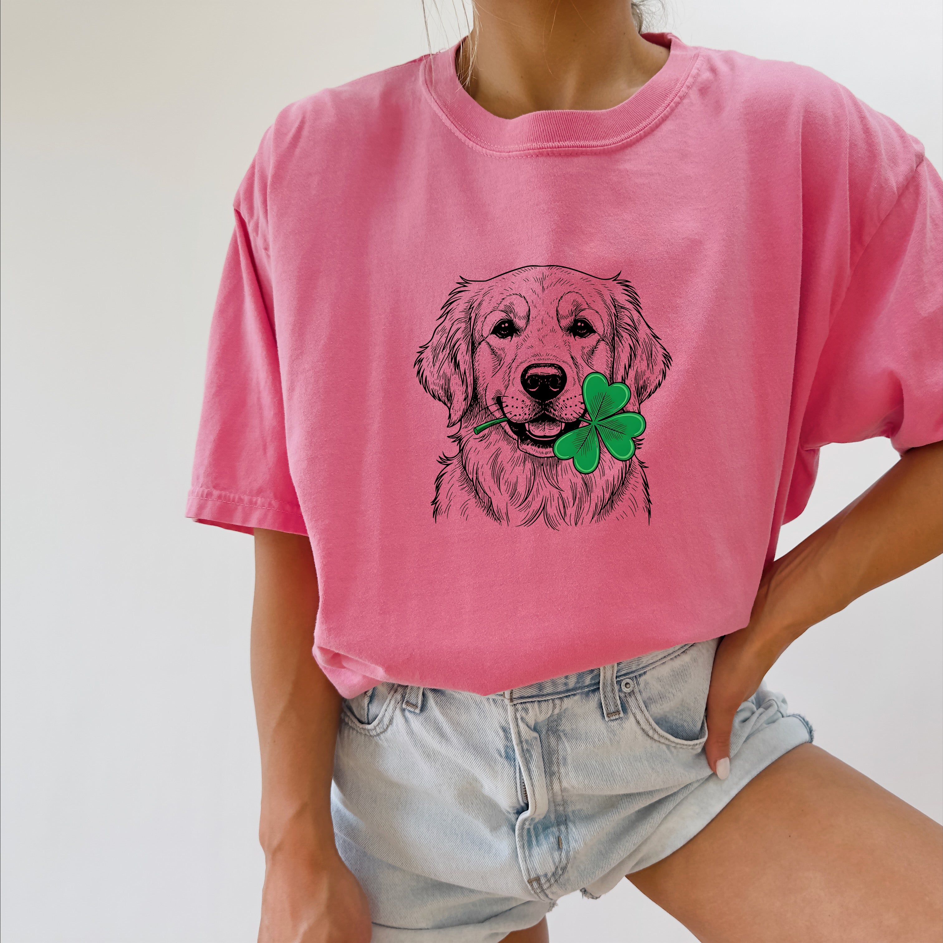 Golden Retriever Dog Mom St. Patrick's day Comfort Colors T Shirt