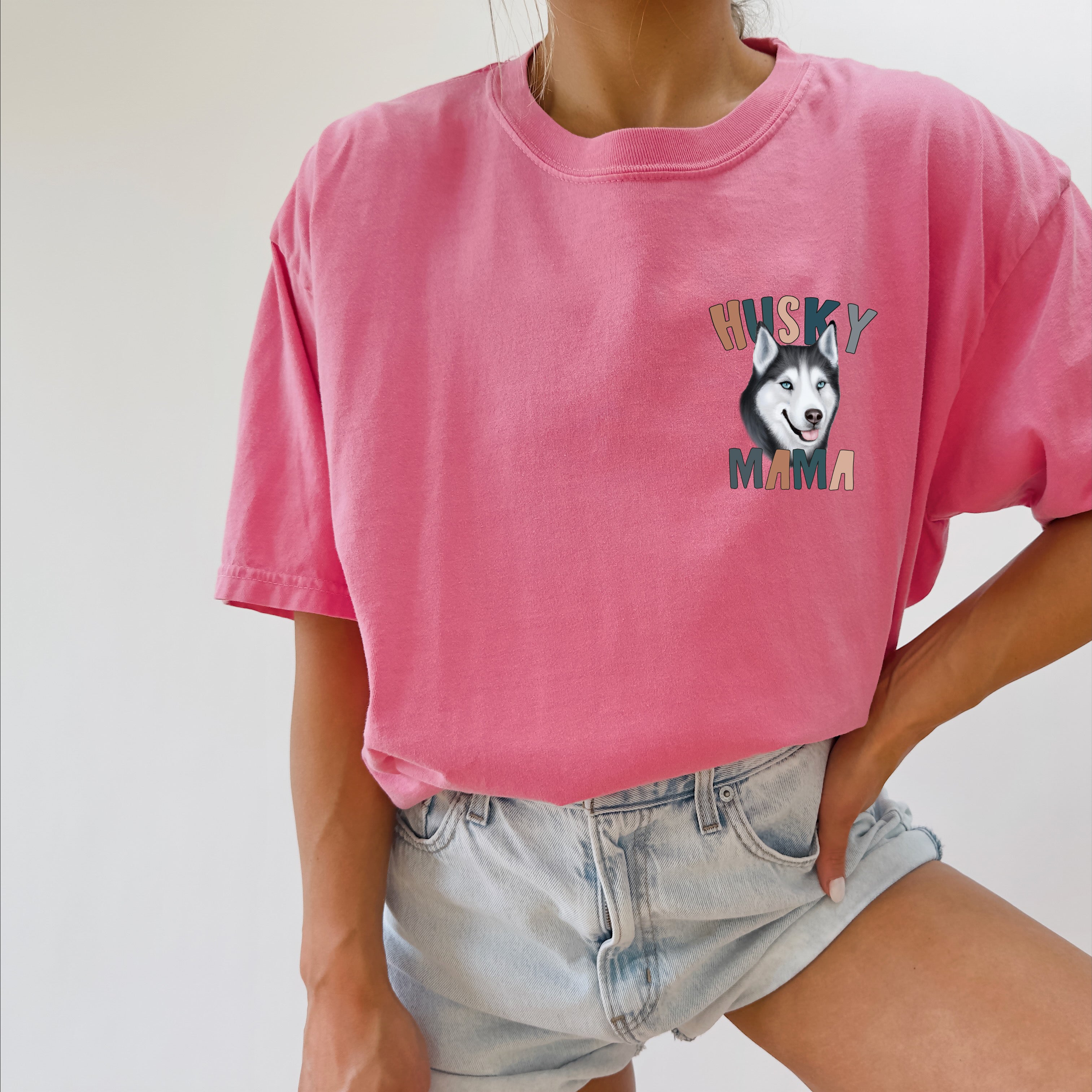 Husky Dog mom Comfort Colors T Shirt