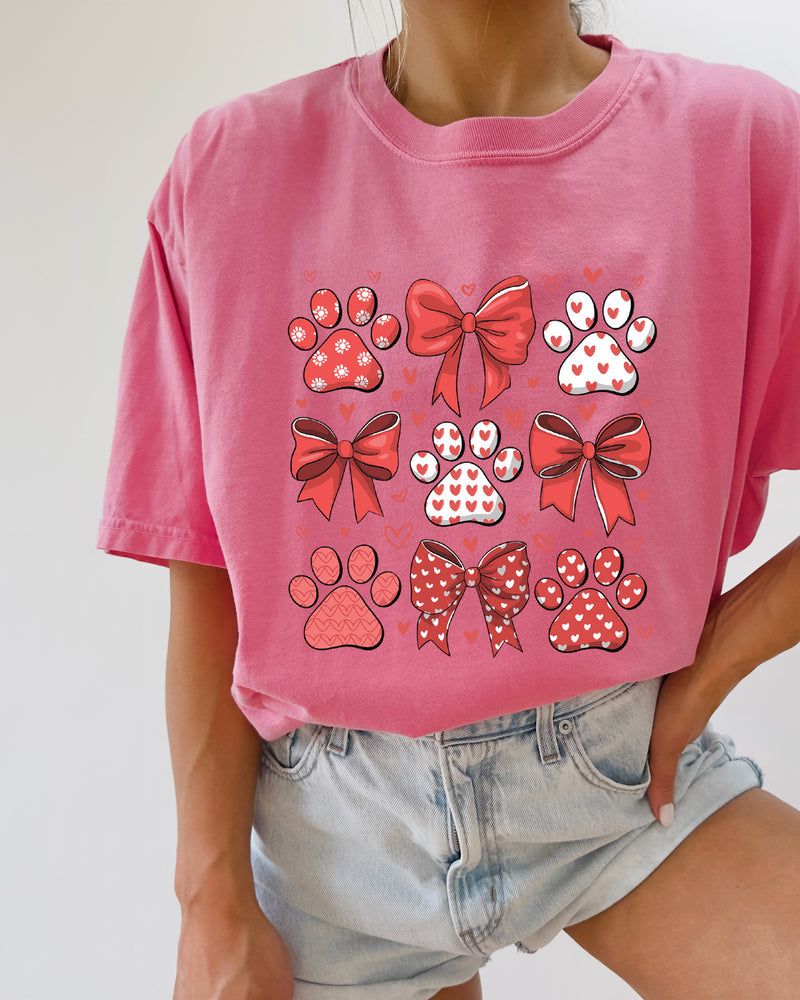 Paw Dog Mom Valentine's day Comfort Colors T Shirt