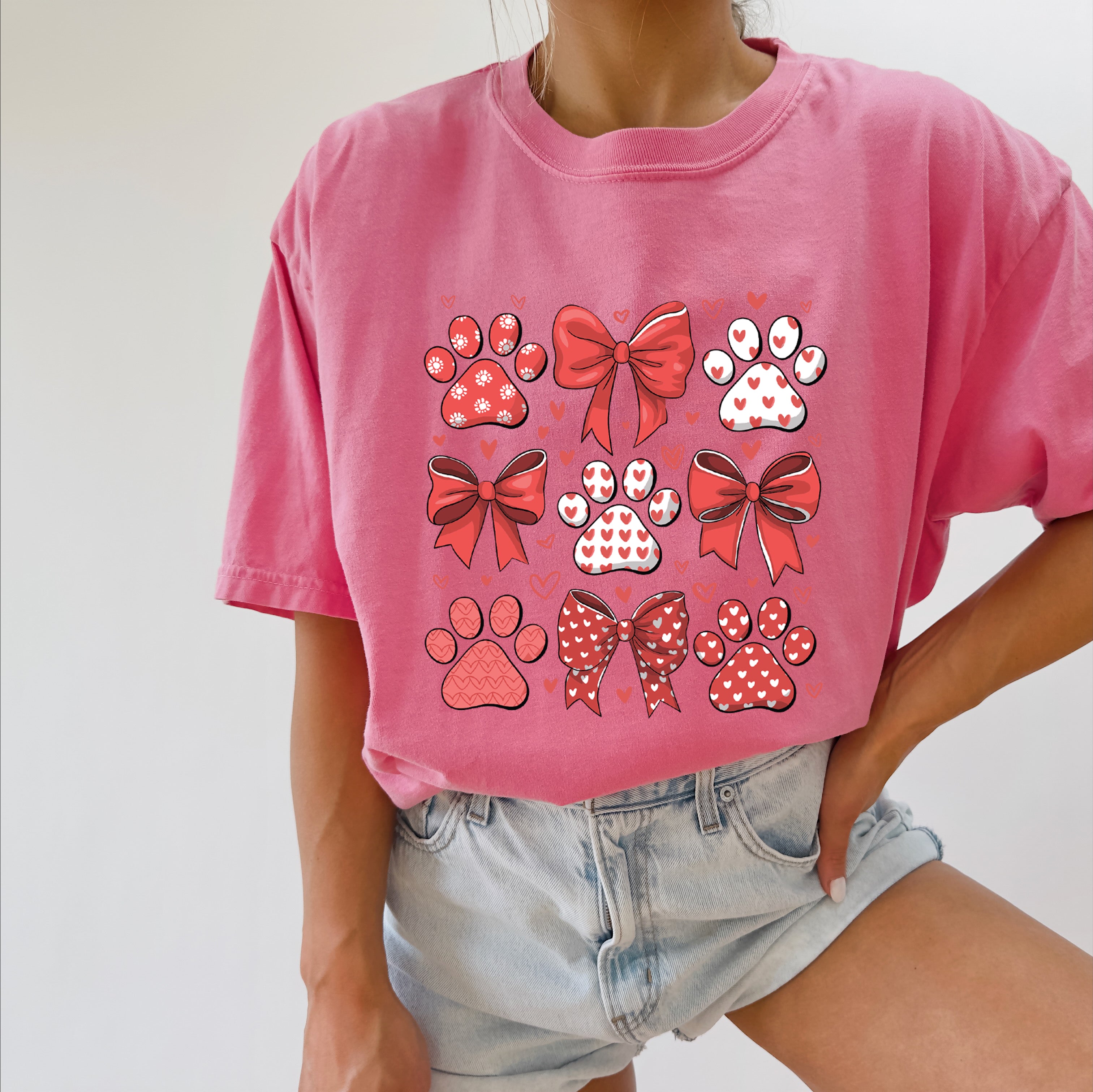 Paw Dog Mom Valentine's day Comfort Colors T Shirt