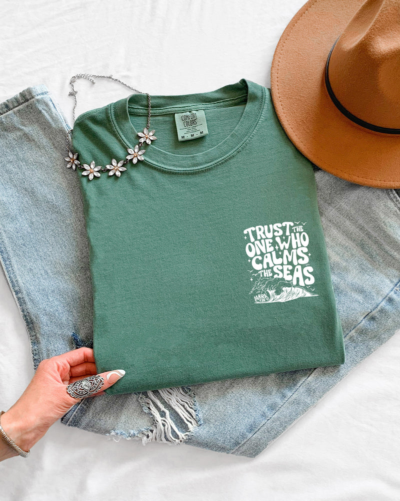 Trust the One Who Calms the Seas (Mark 4:35-41) Vacation Summer Lake Ocean Tees