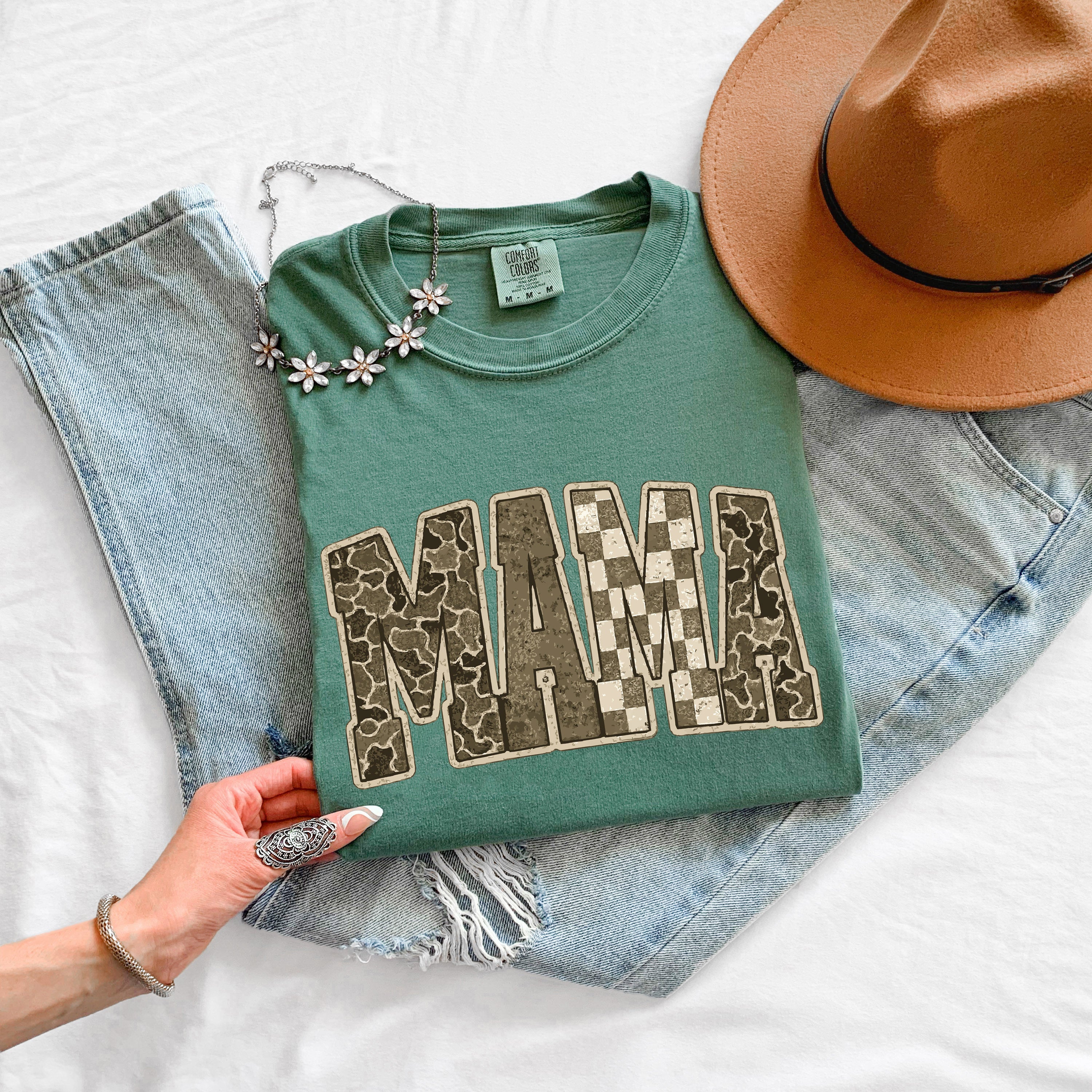 Mama Comfort Colors T Shirt (Military)