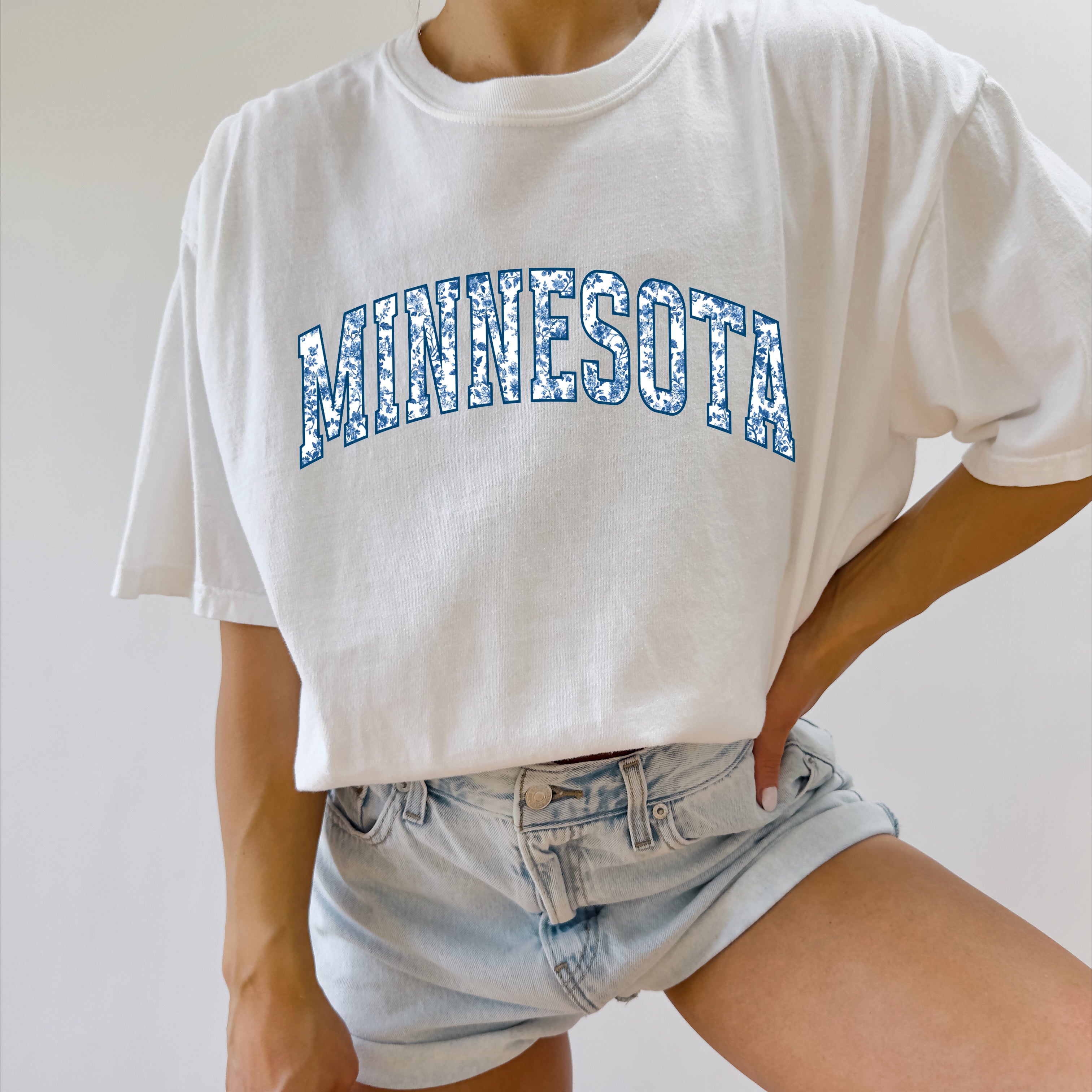 Minnesota State City College Comfort Colors T Shirt (Blue flower)