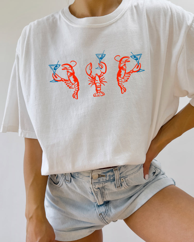 Lobster Martini Shrimp Beach Nature Comfort Colors T Shirt Vacation Lake Summer (Copy)