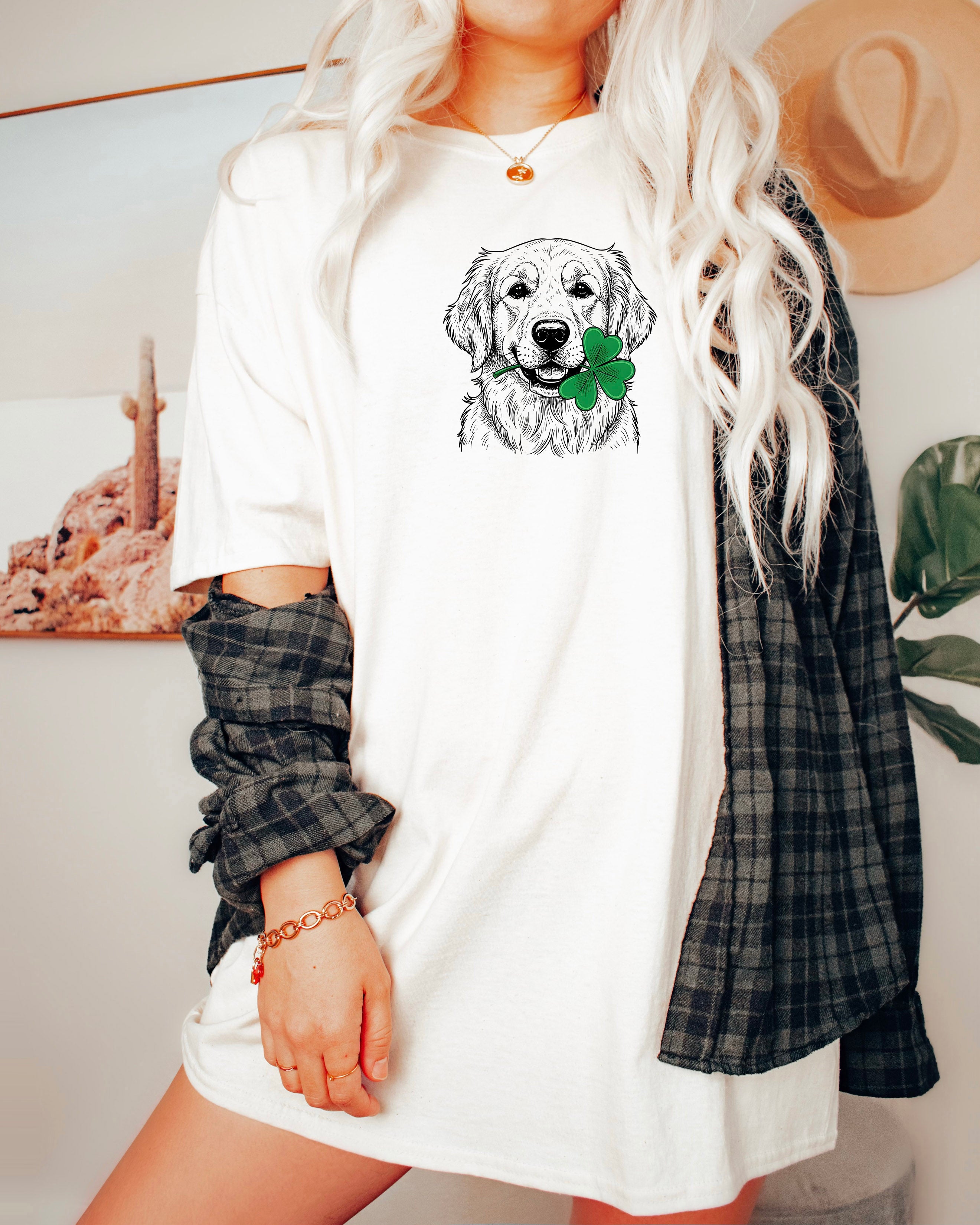 Golden Retriever Dog Mom St. Patrick's day Comfort Colors T Shirt