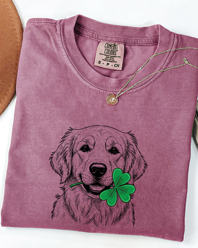 Golden Retriever Dog Mom St. Patrick's day Comfort Colors T Shirt