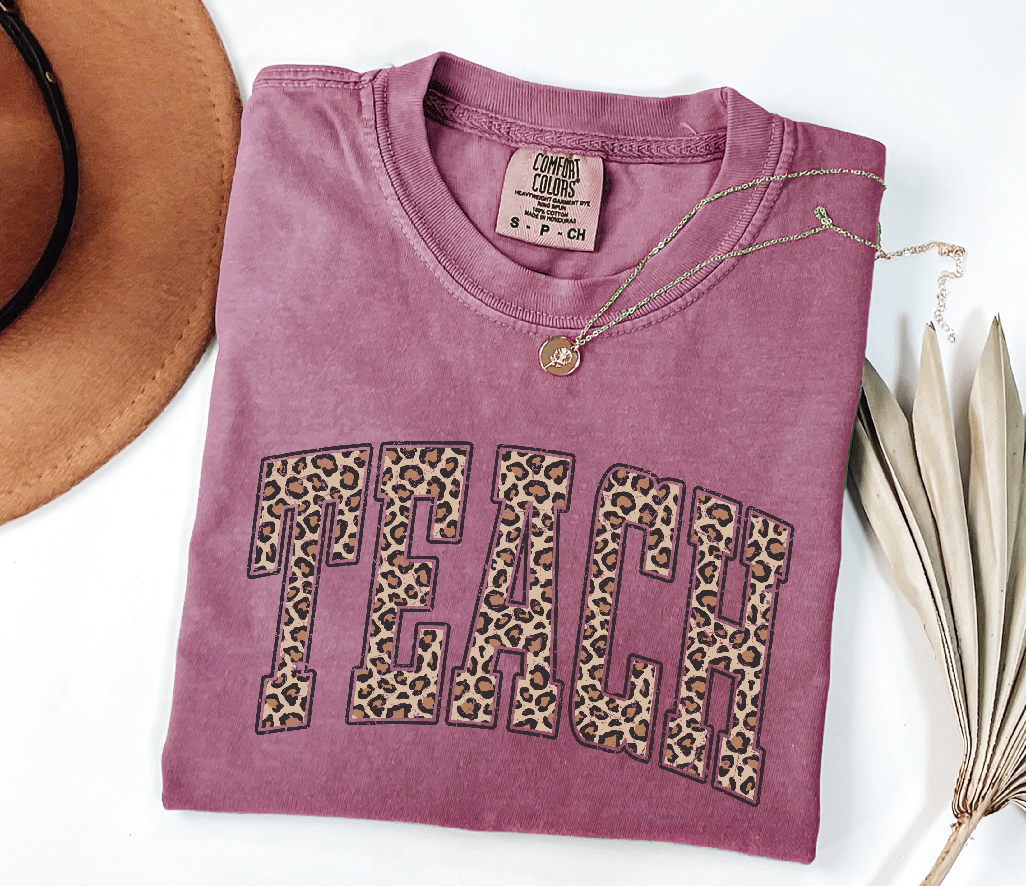 Teach Teacher LEOPARD Comfort Colors Garment-Dyed T-Shirt