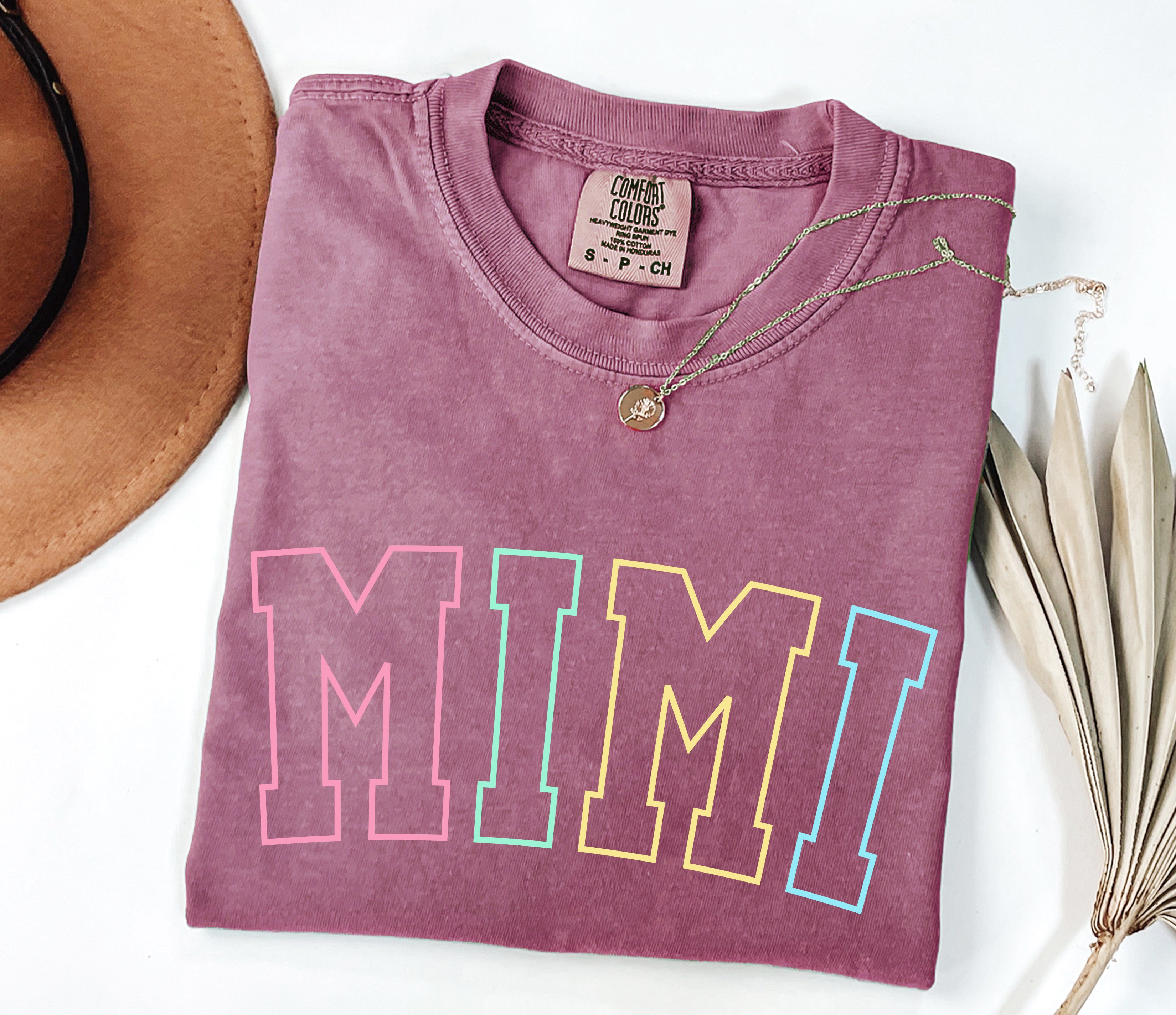 Mimi Grandma Comfort Colors Garment Dyed T Shirt (Outlined color)