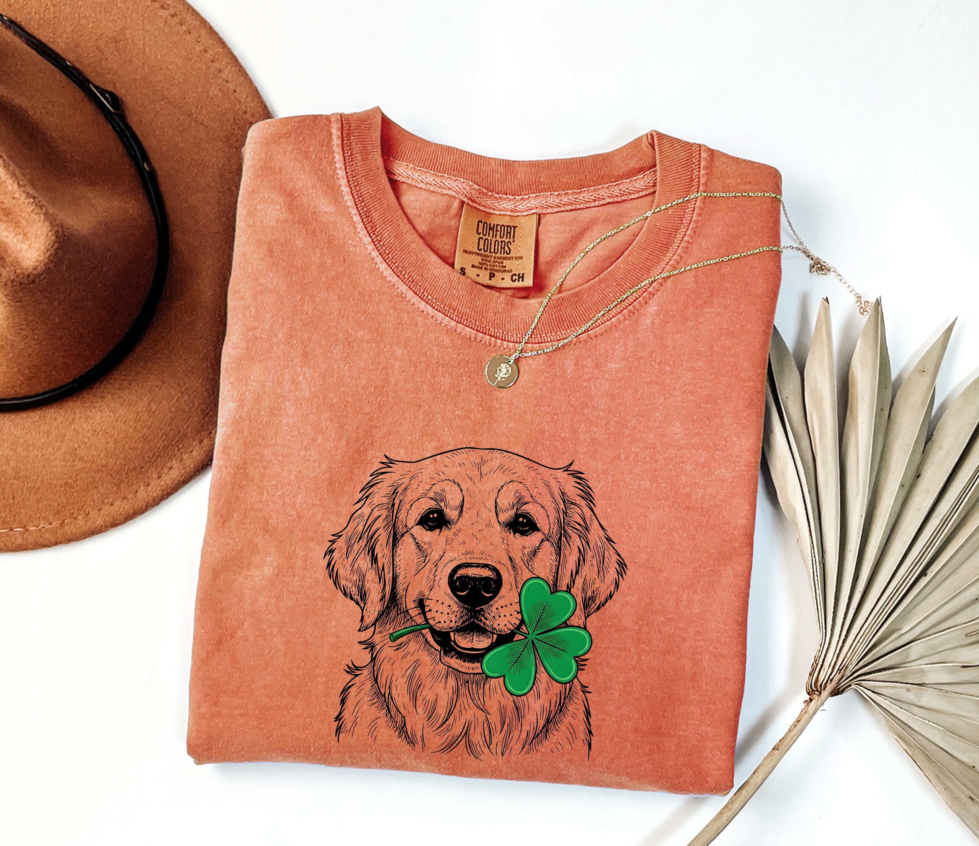 Golden Retriever Dog Mom St. Patrick's day Comfort Colors T Shirt