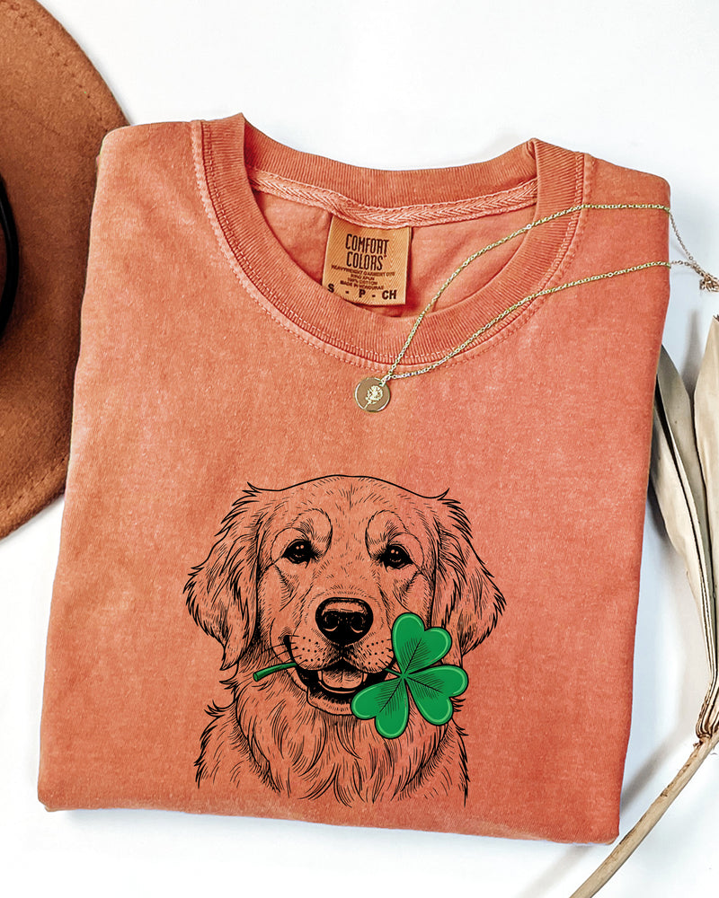 Golden Retriever Dog Mom St. Patrick's day Comfort Colors T Shirt