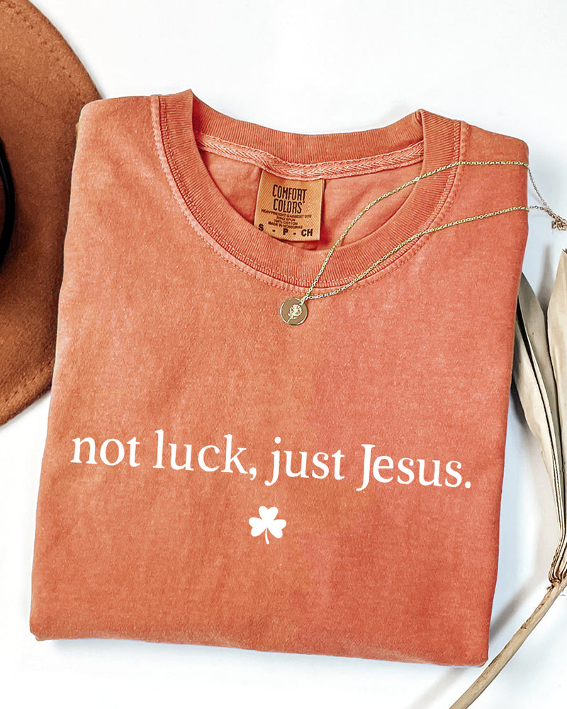 Not Luck, Just Jesus St. Patrick's Day Theme Comfort Colors T Shirt