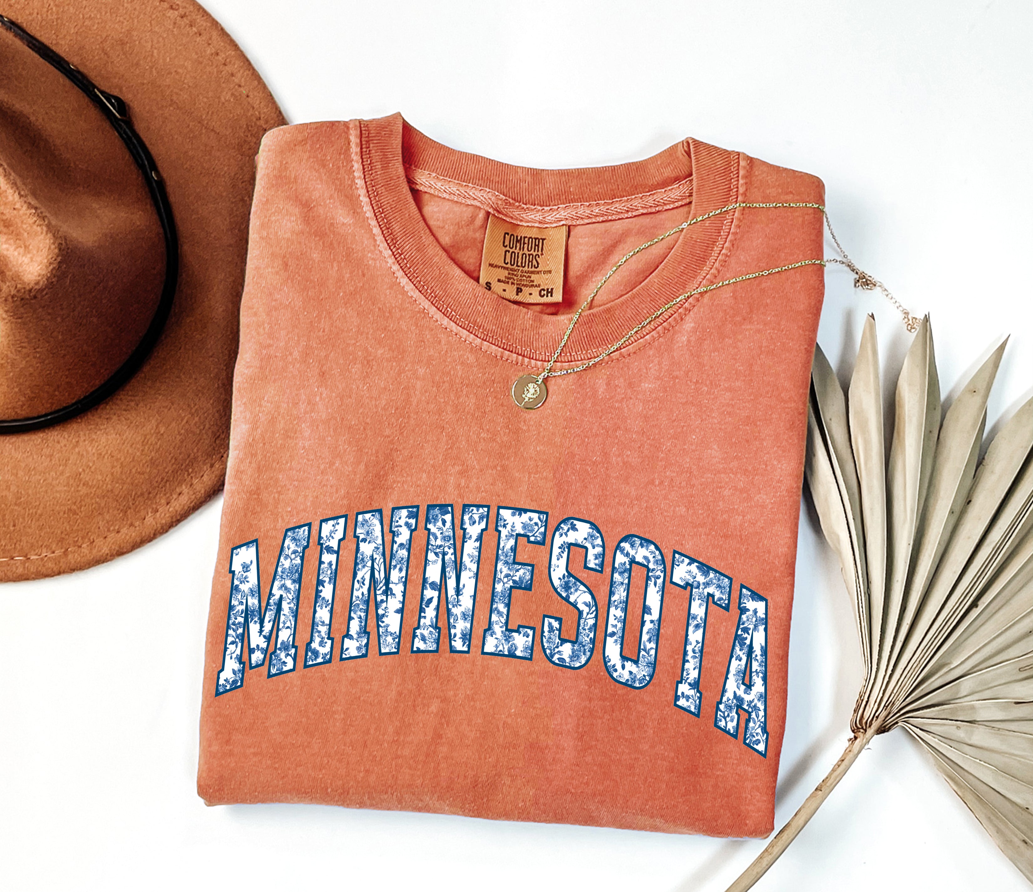 Minnesota State City College Comfort Colors T Shirt (Blue flower)