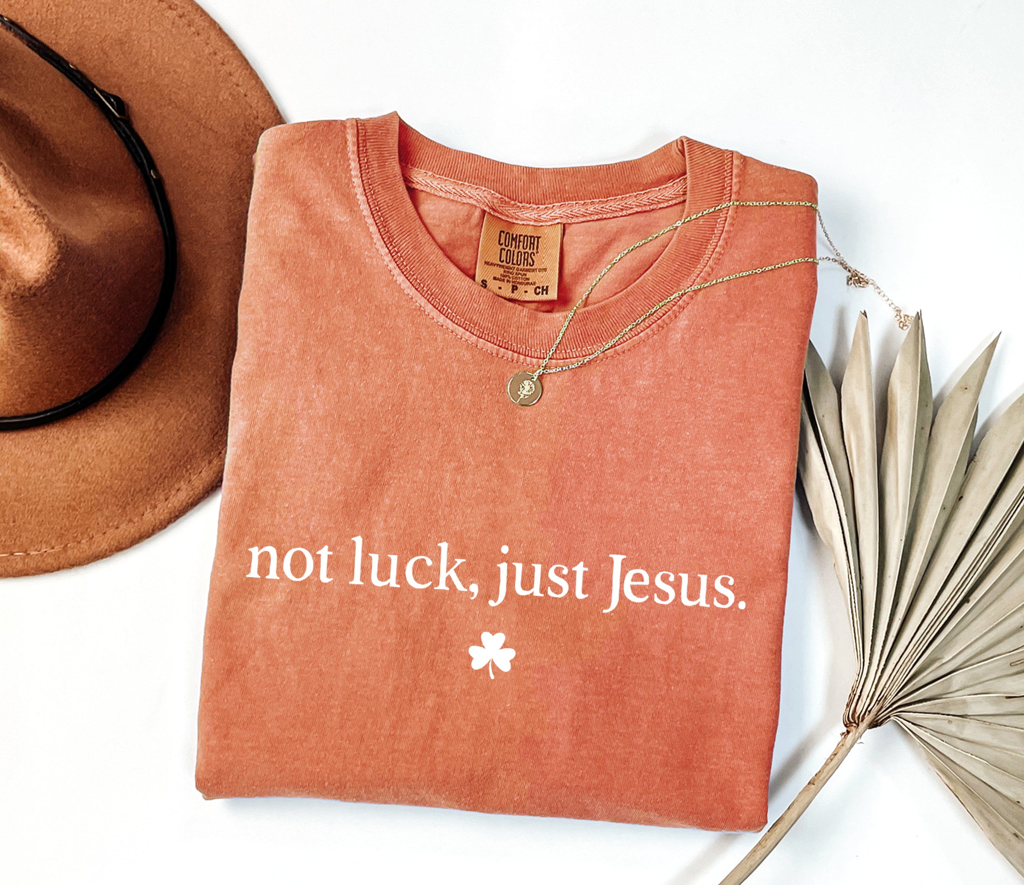 Not Luck, Just Jesus St. Patrick's Day Theme Comfort Colors T Shirt