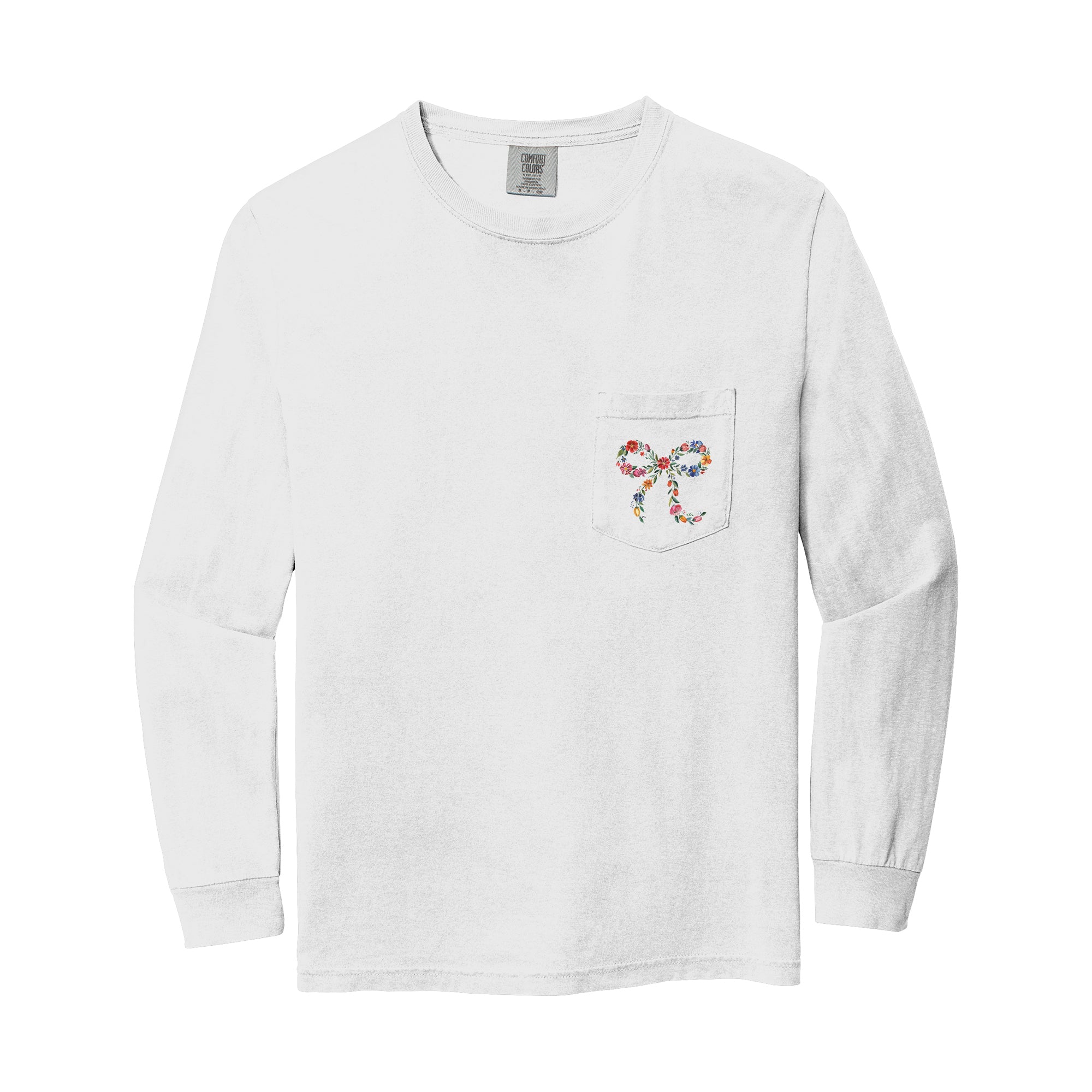 Comfort Colors Wildflowers Ribbon Nature Botanical gardening Pocket Long Sleeve Shirt