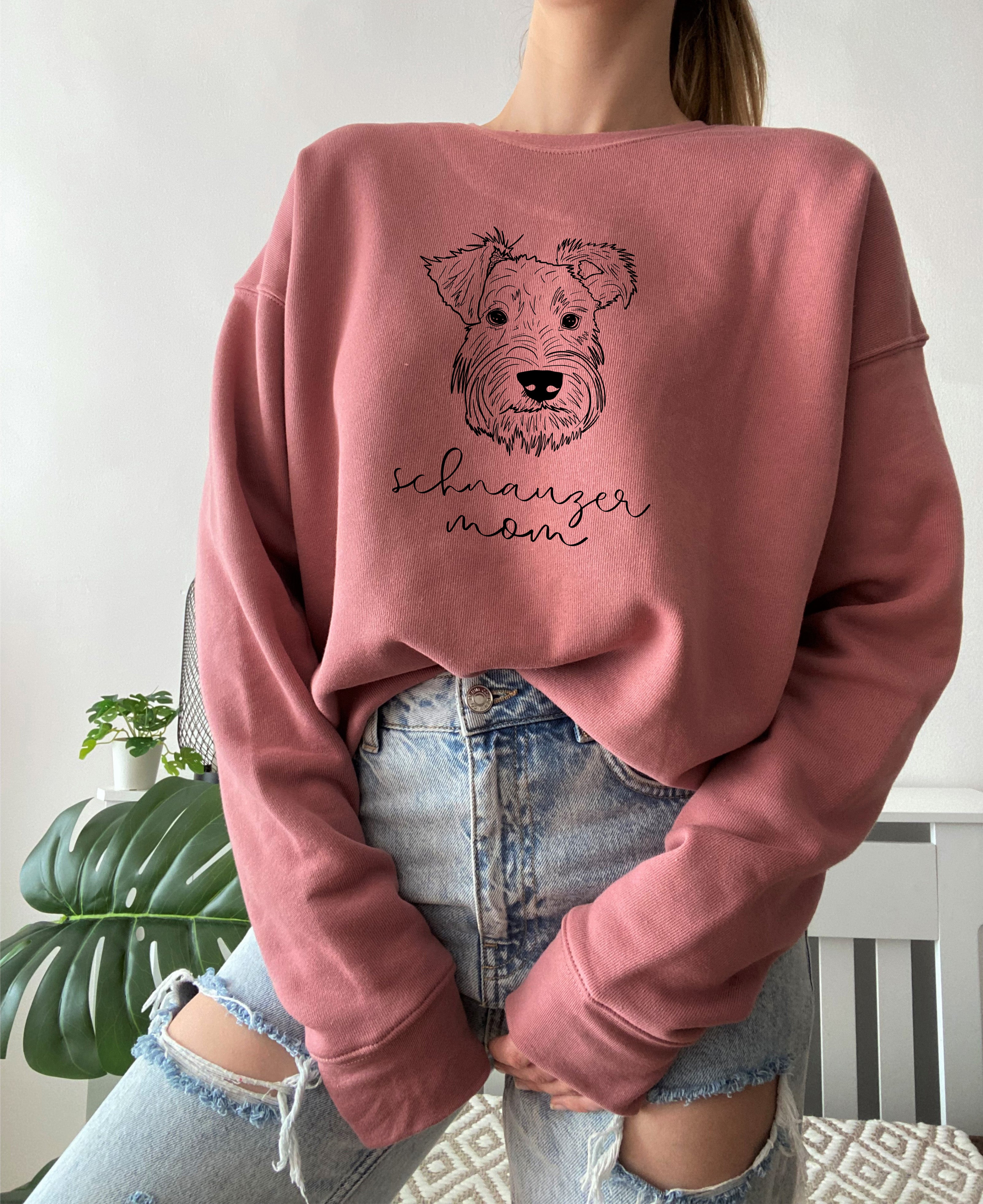 Schnauzer Dog mom Sponge Fleece Sweatshirt