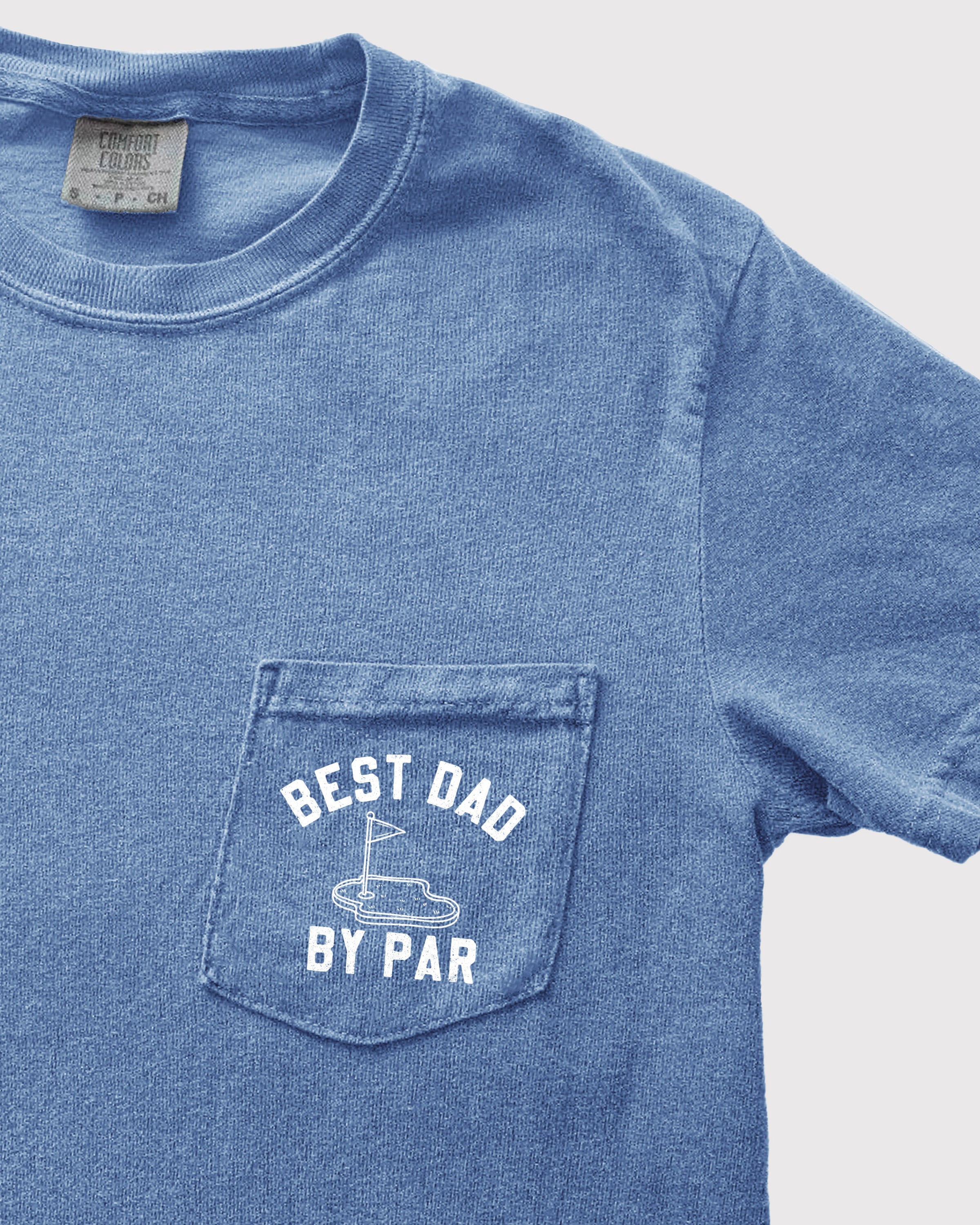 Best dad by par Comfort Colors Pocket T Shirt (Golf)