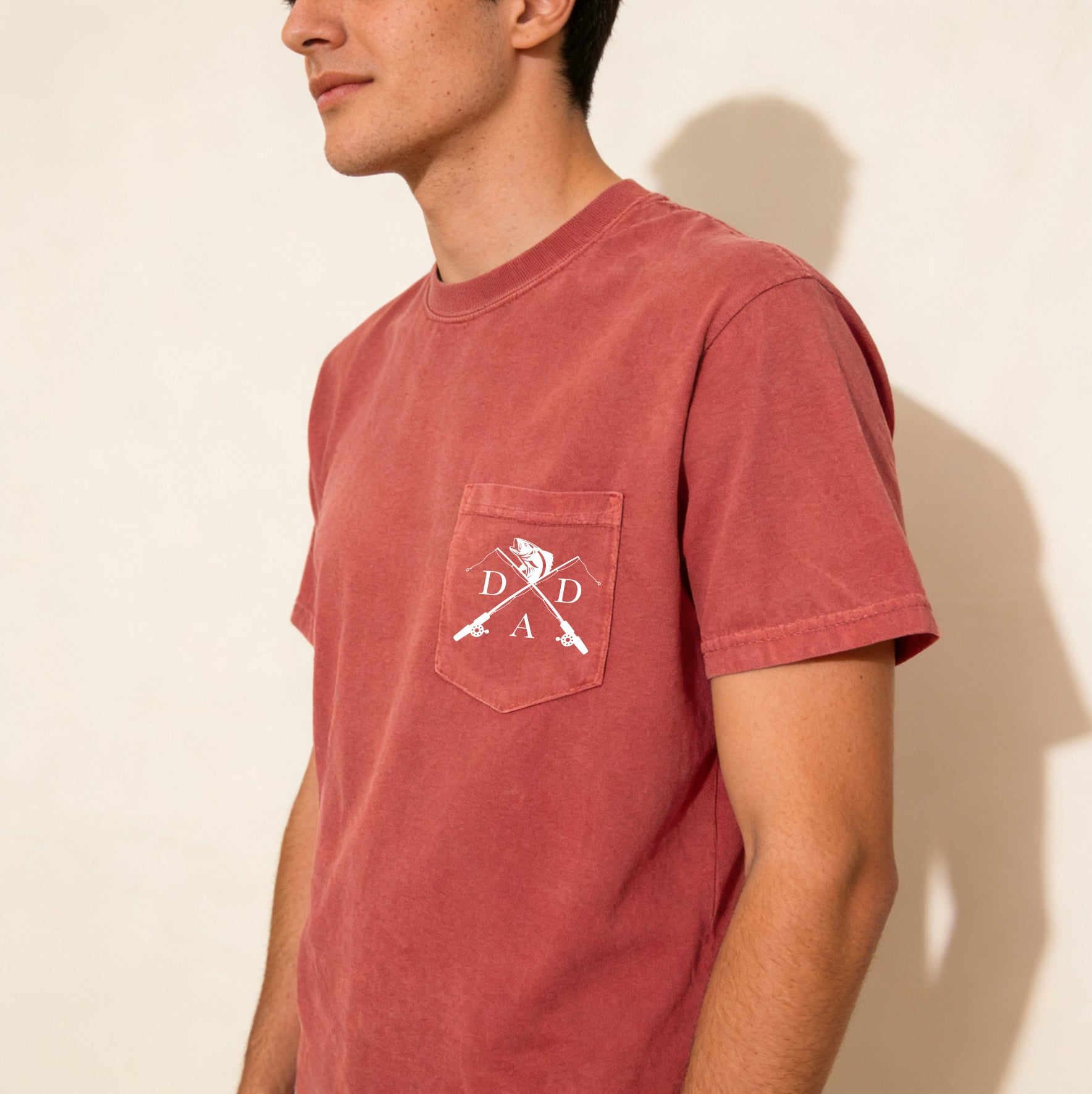 Dad Fishing theme Comfort Colors Pocket T Shirt