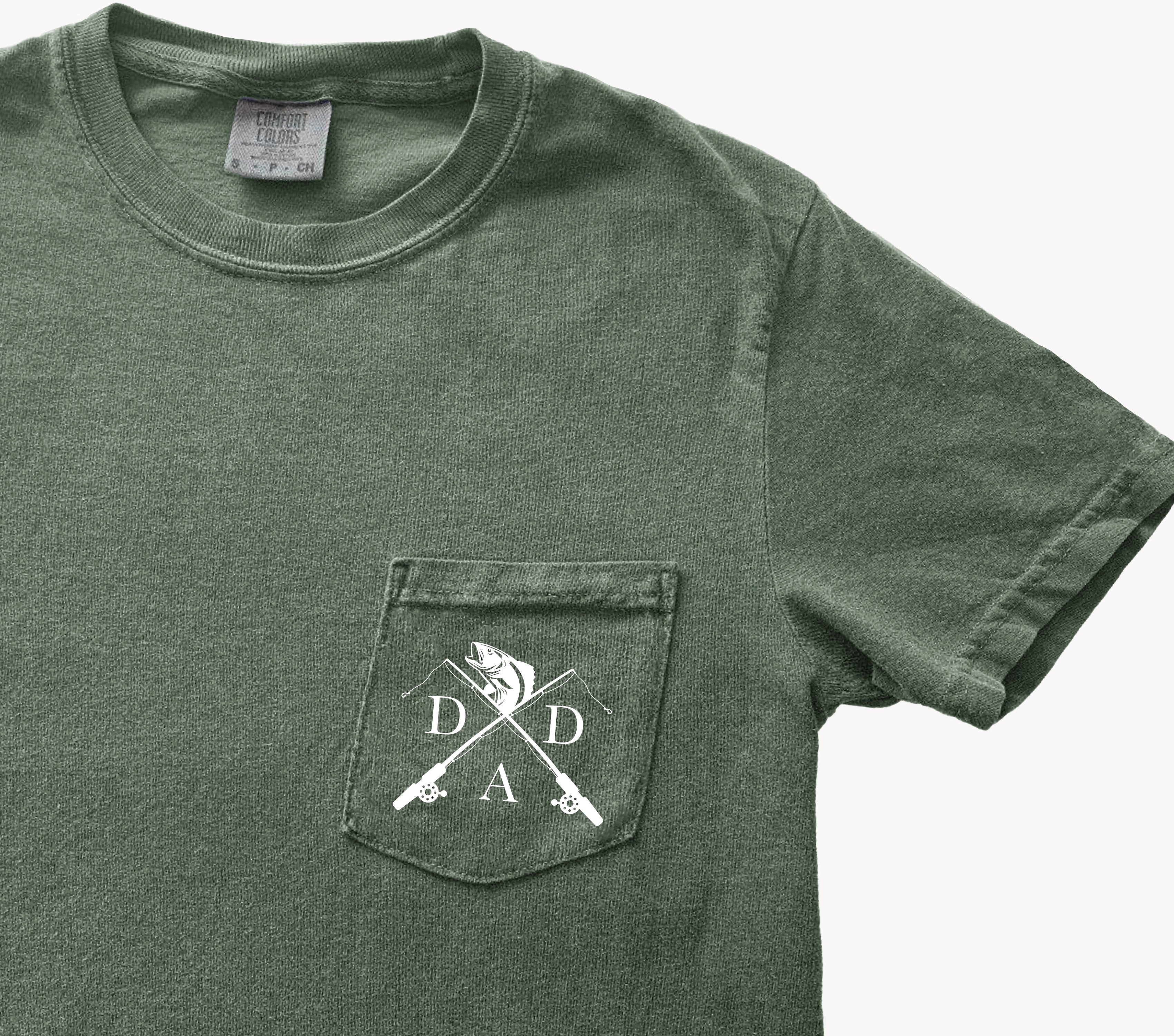 Dad Fishing theme Comfort Colors Pocket T Shirt