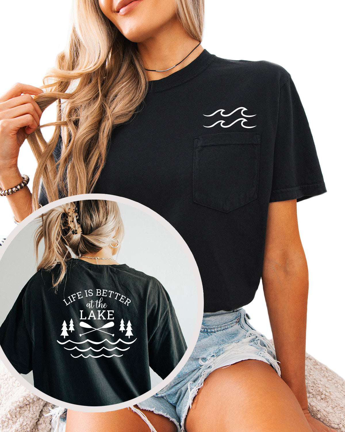 Life is better at the Lake Comfort Colors Pocket T-Shirt – Nature Camping Outdoor Graphic Tee