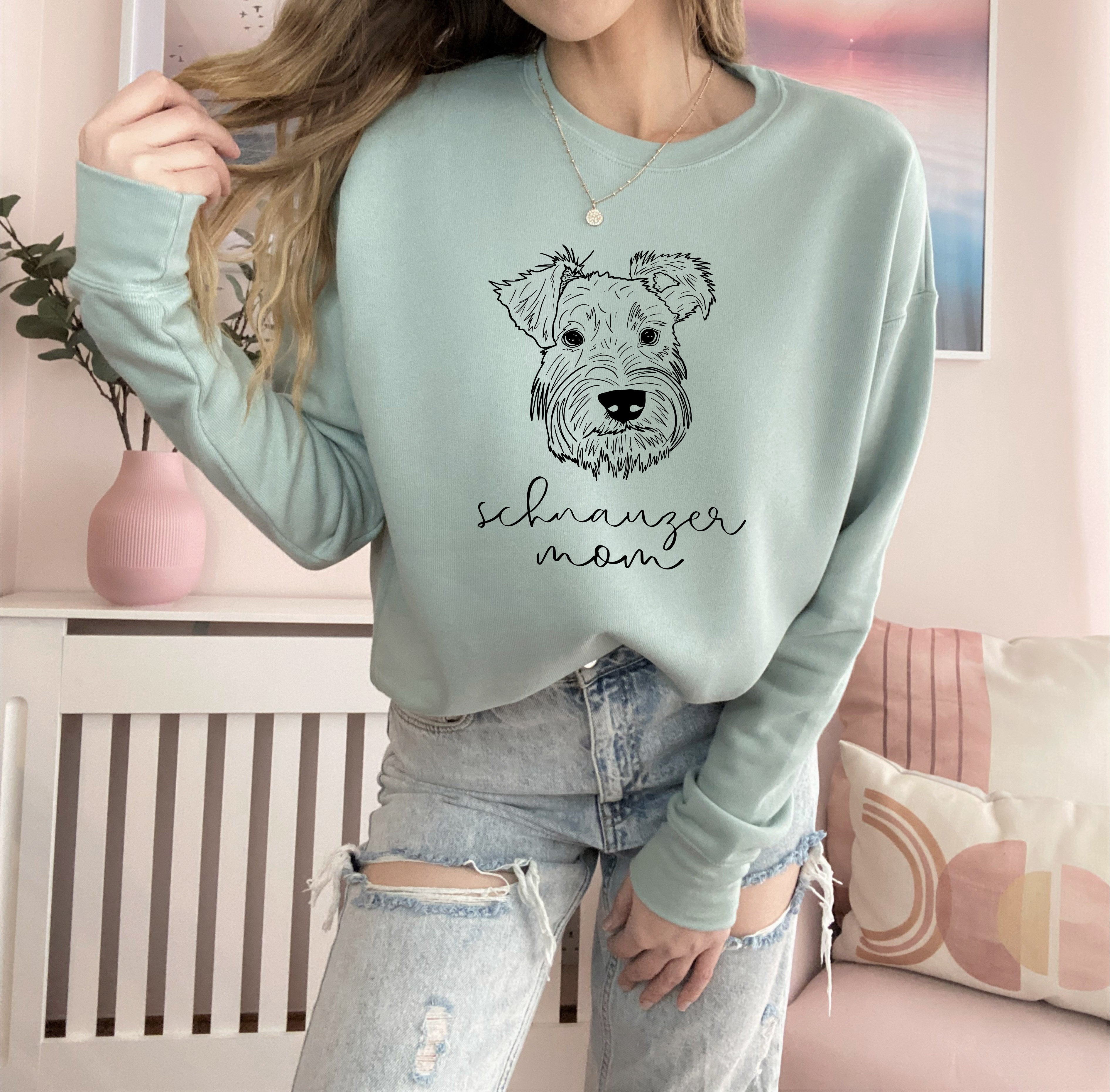 Schnauzer Dog mom Sponge Fleece Sweatshirt