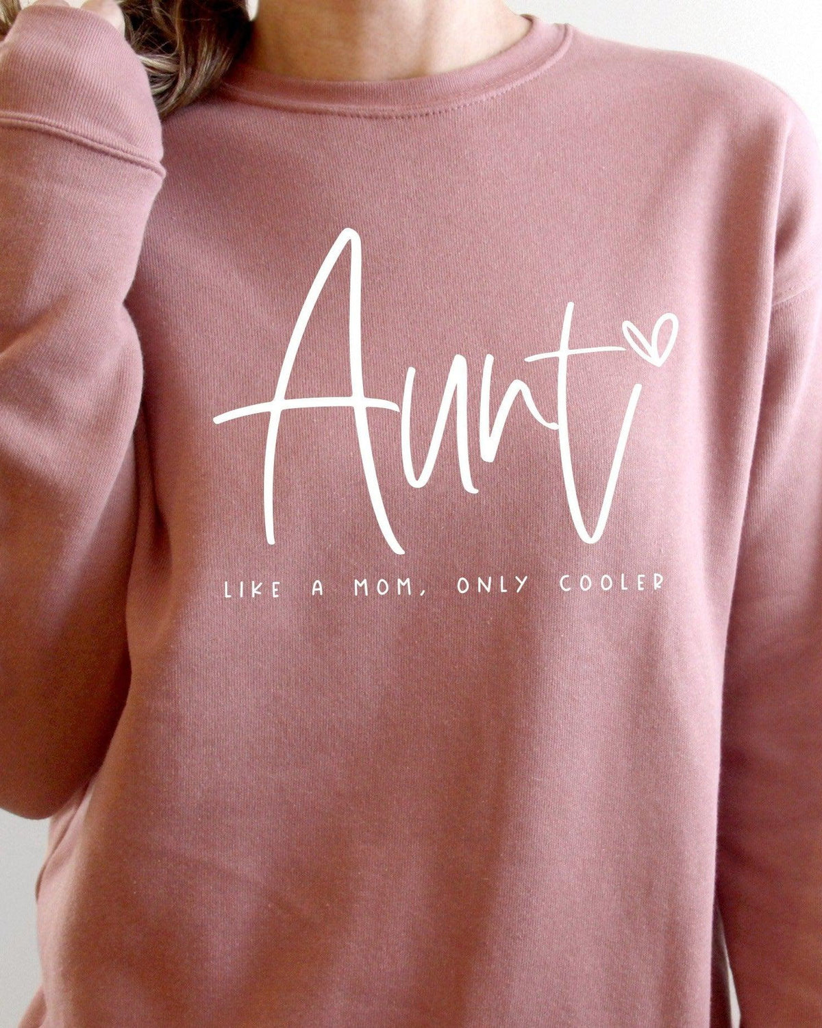 Aunt Like a mom only cooler Sponge Fleece Crewneck Sweatshirt