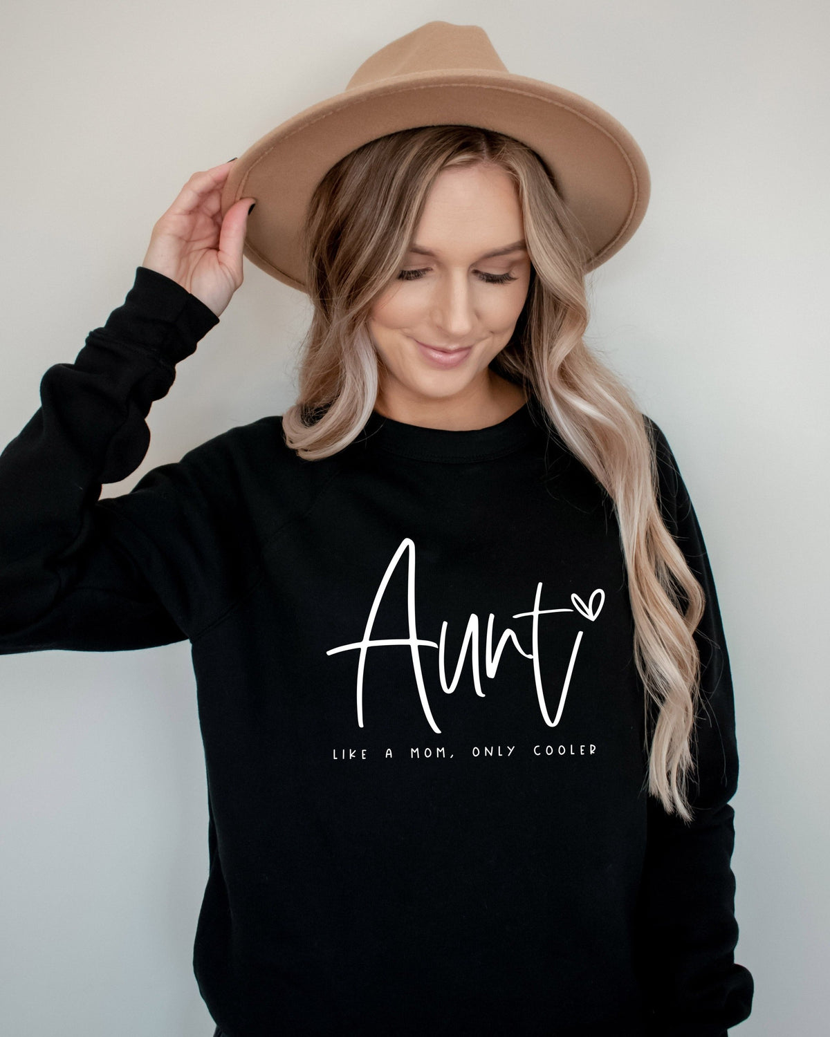 Aunt Like a mom only cooler Sponge Fleece Crewneck Sweatshirt