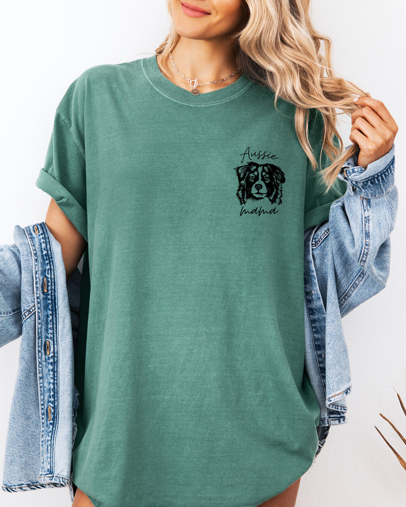 Aussie Australian Shepherd Dog Mom Comfort Colors T Shirt