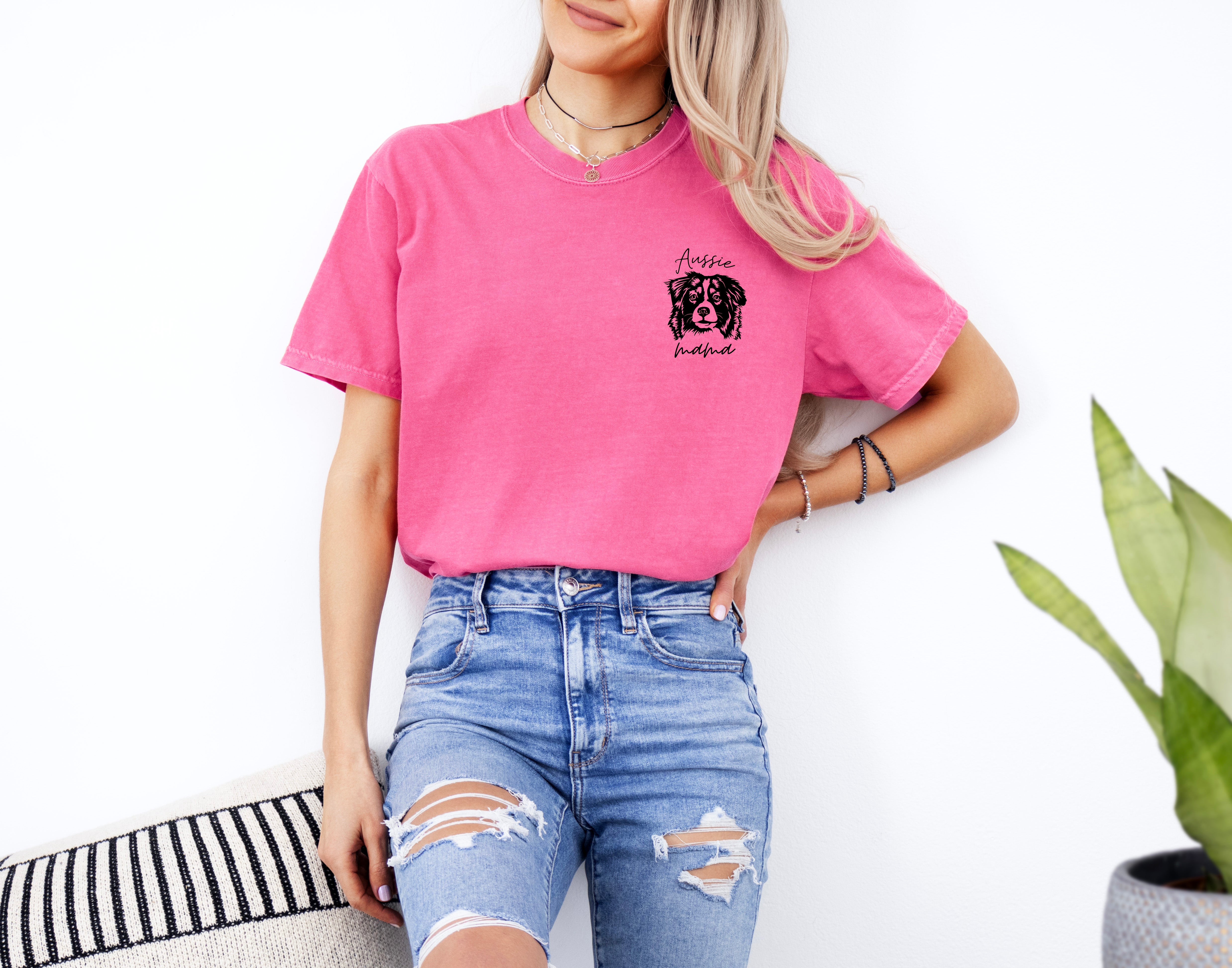 Aussie Australian Shepherd Dog Mom Comfort Colors T Shirt