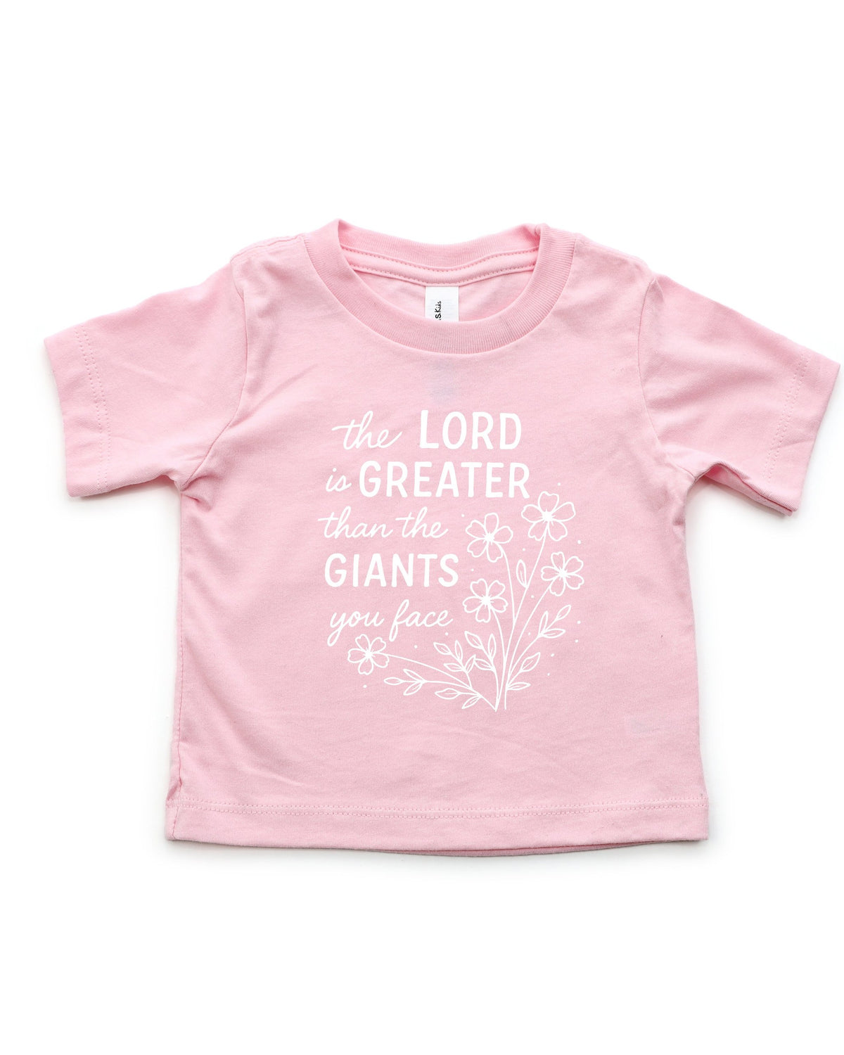 The Lord Is Greater Than The Giant Christian Kids Tee, Bible Faith Shirt