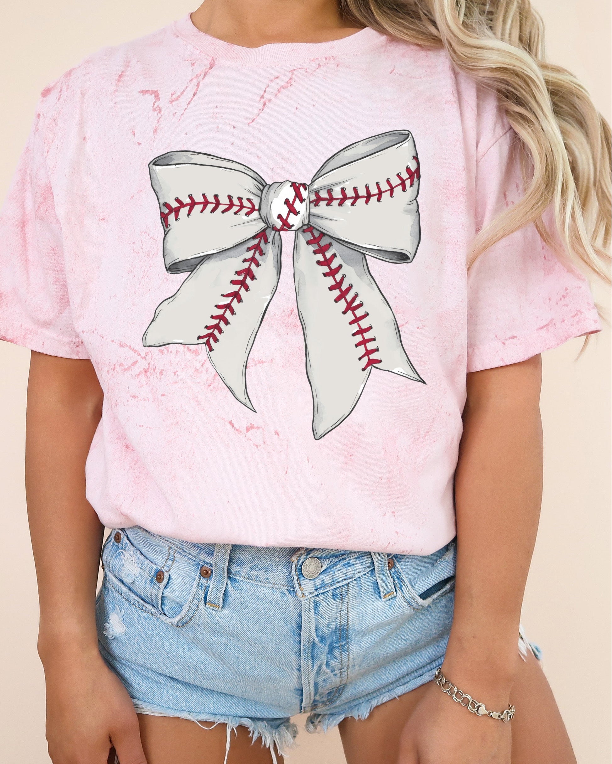 Baseball Lover Mom Game Day Comfort Colors Graphic Tees (Ribbon)