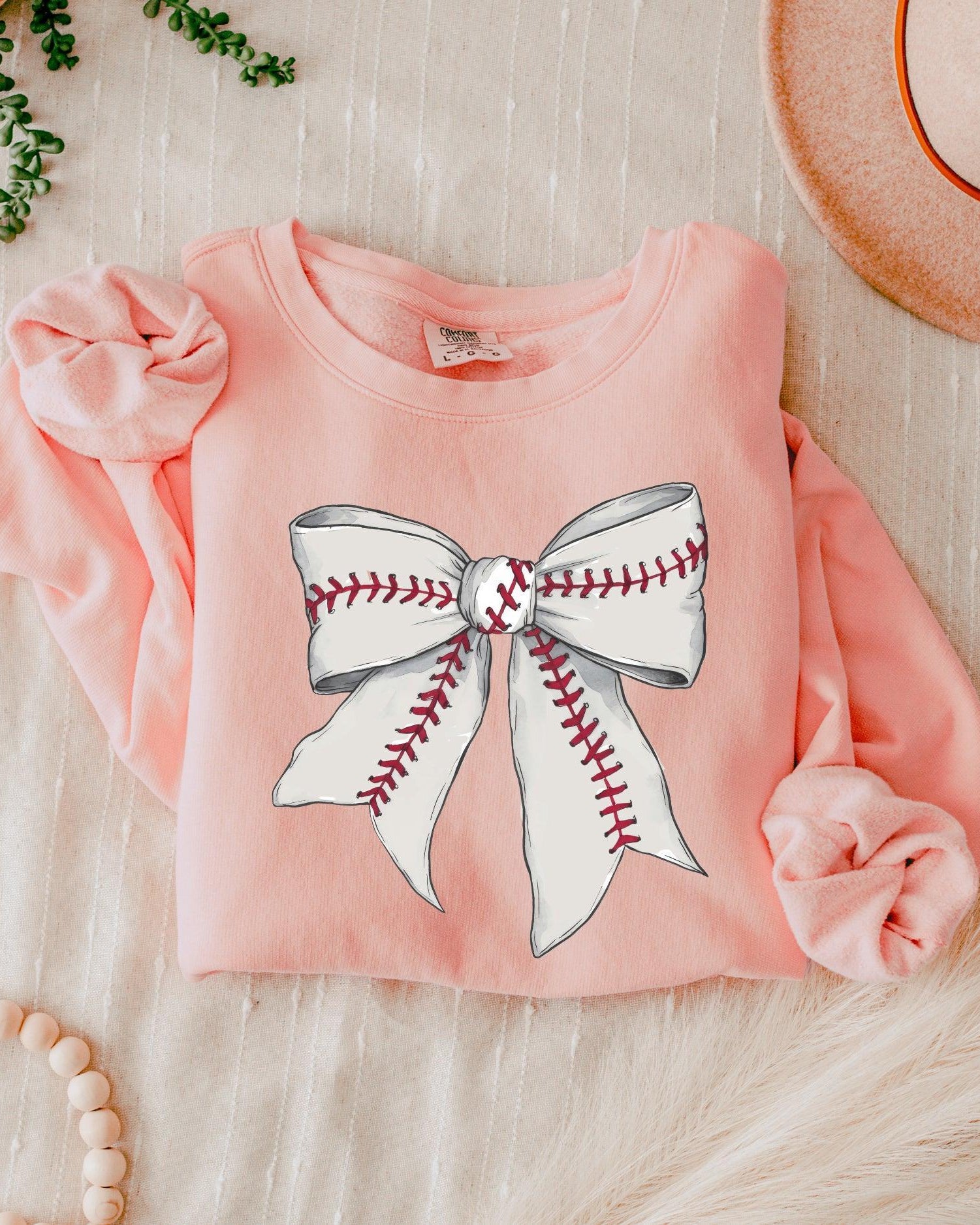 Baseball Sports Mom Ribbon Garment Dyed Comfort Colors Sweatshirt
