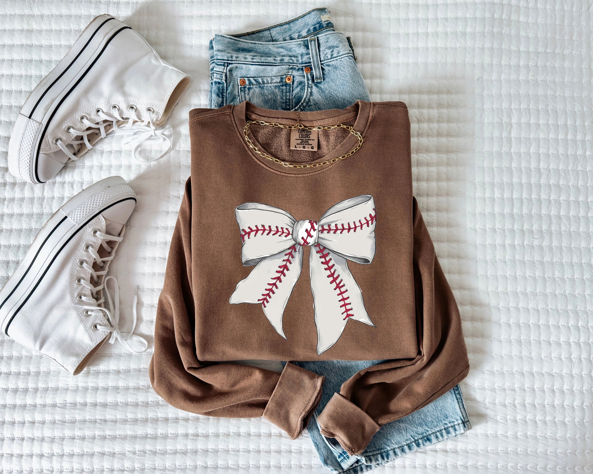 Baseball Sports Mom Ribbon Garment Dyed Comfort Colors Sweatshirt