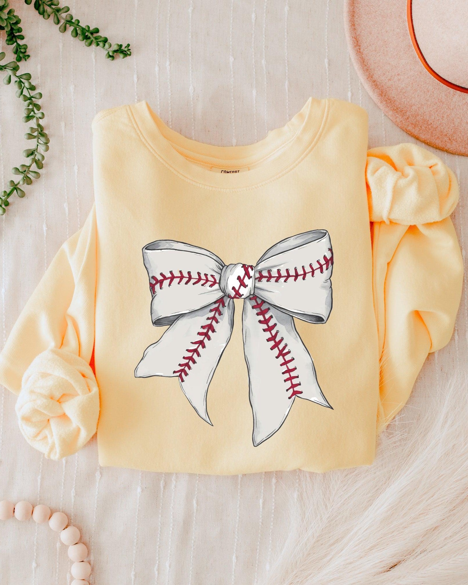 Baseball Sports Mom Ribbon Garment Dyed Comfort Colors Sweatshirt
