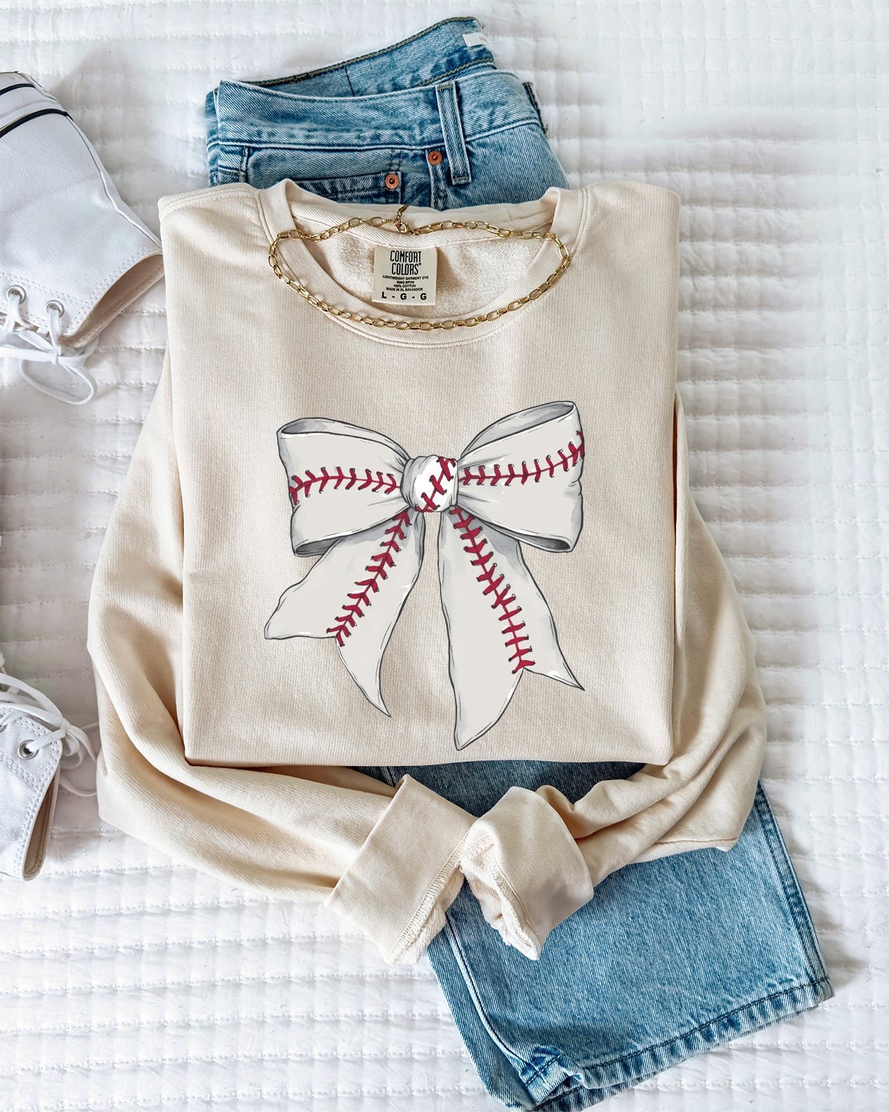 Baseball Sports Mom Ribbon Garment Dyed Comfort Colors Sweatshirt