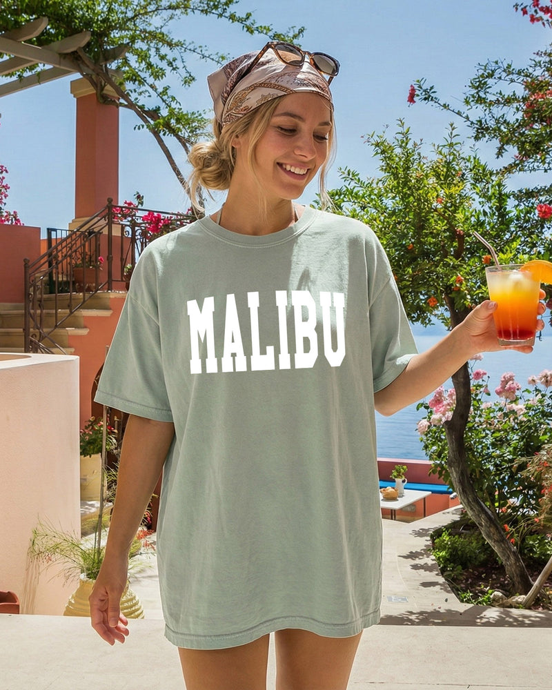 Malibu State City College Comfort Colors T Shirt Vacation Beach Lake Summer