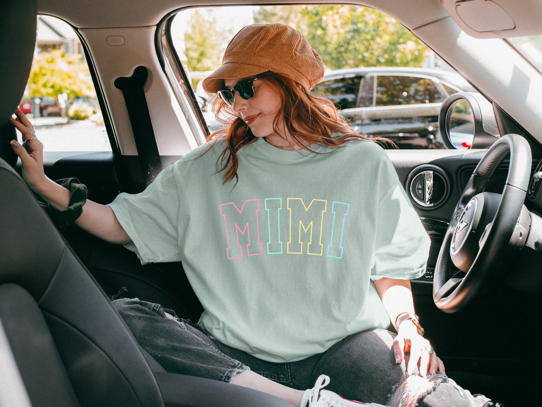 Mimi Grandma Comfort Colors Garment Dyed T Shirt (Outlined color)