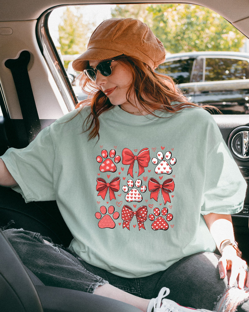 Paw Dog Mom Valentine's day Comfort Colors T Shirt