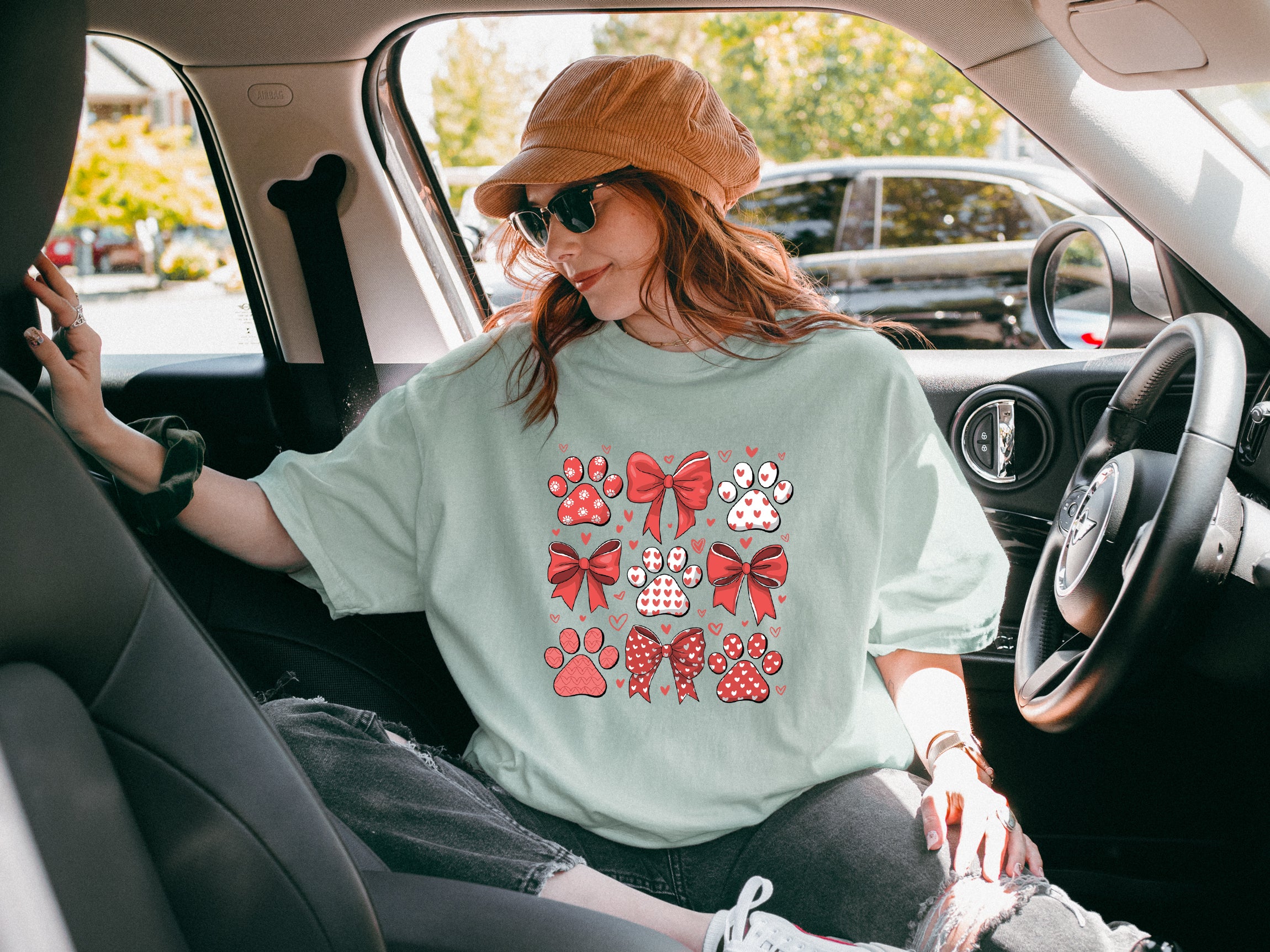 Paw Dog Mom Valentine's day Comfort Colors T Shirt