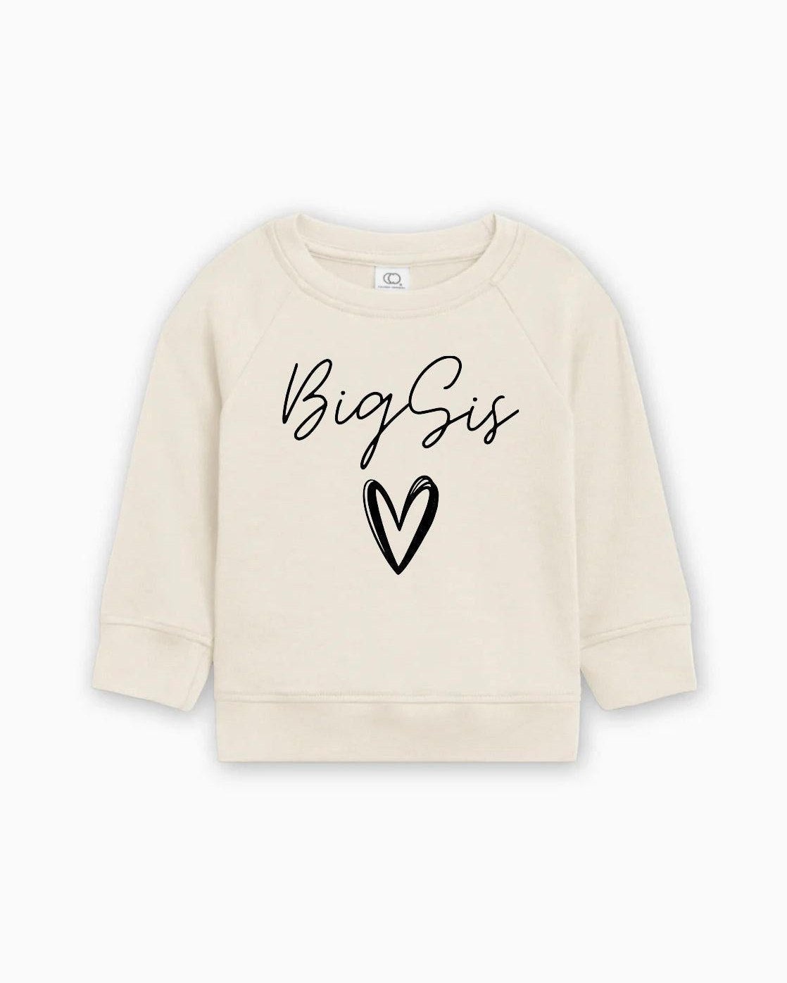Big Sis Heart Organic cotton Pullover(Cursive)