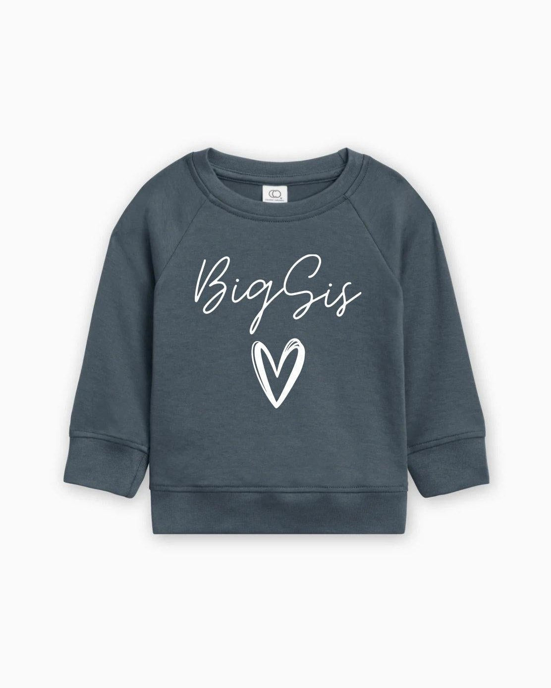 Big Sis Heart Organic cotton Pullover(Cursive)