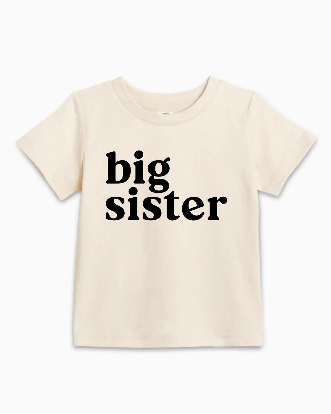 Big Sister Organic Cotton Baby And Kids Tee (serif)