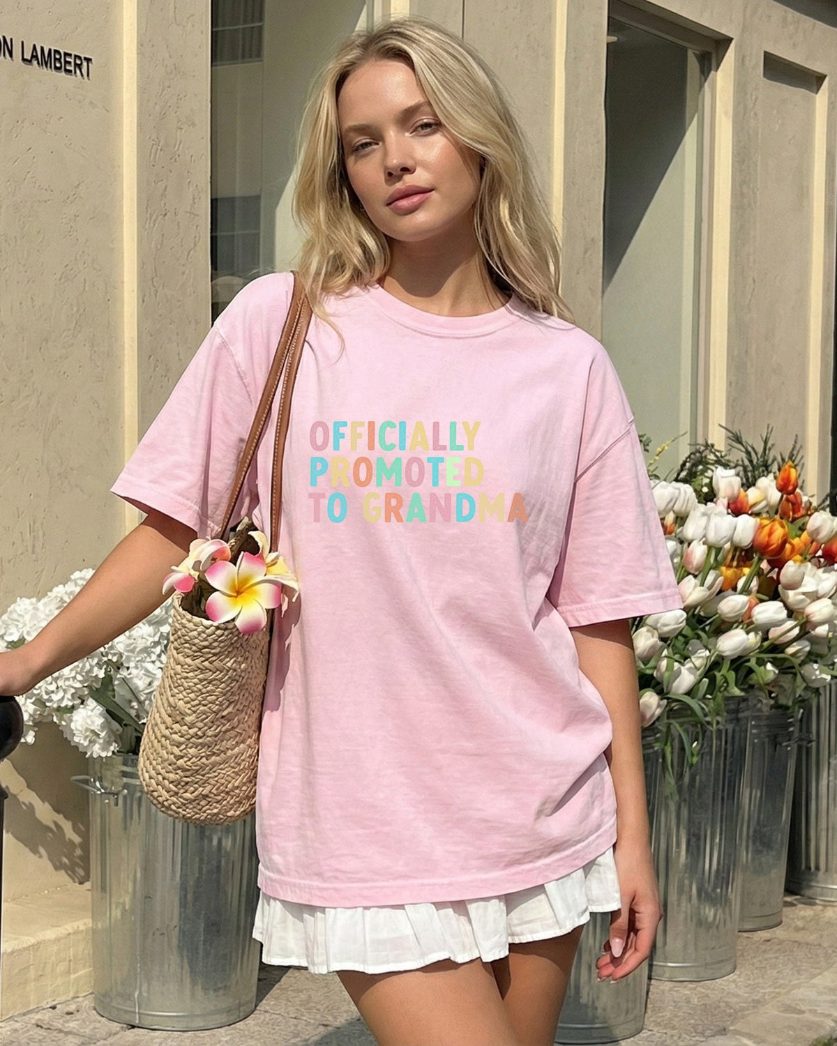 Officially Promoted To Grandma Comfort Colors T-Shirt, Pregnancy Announcement Gift