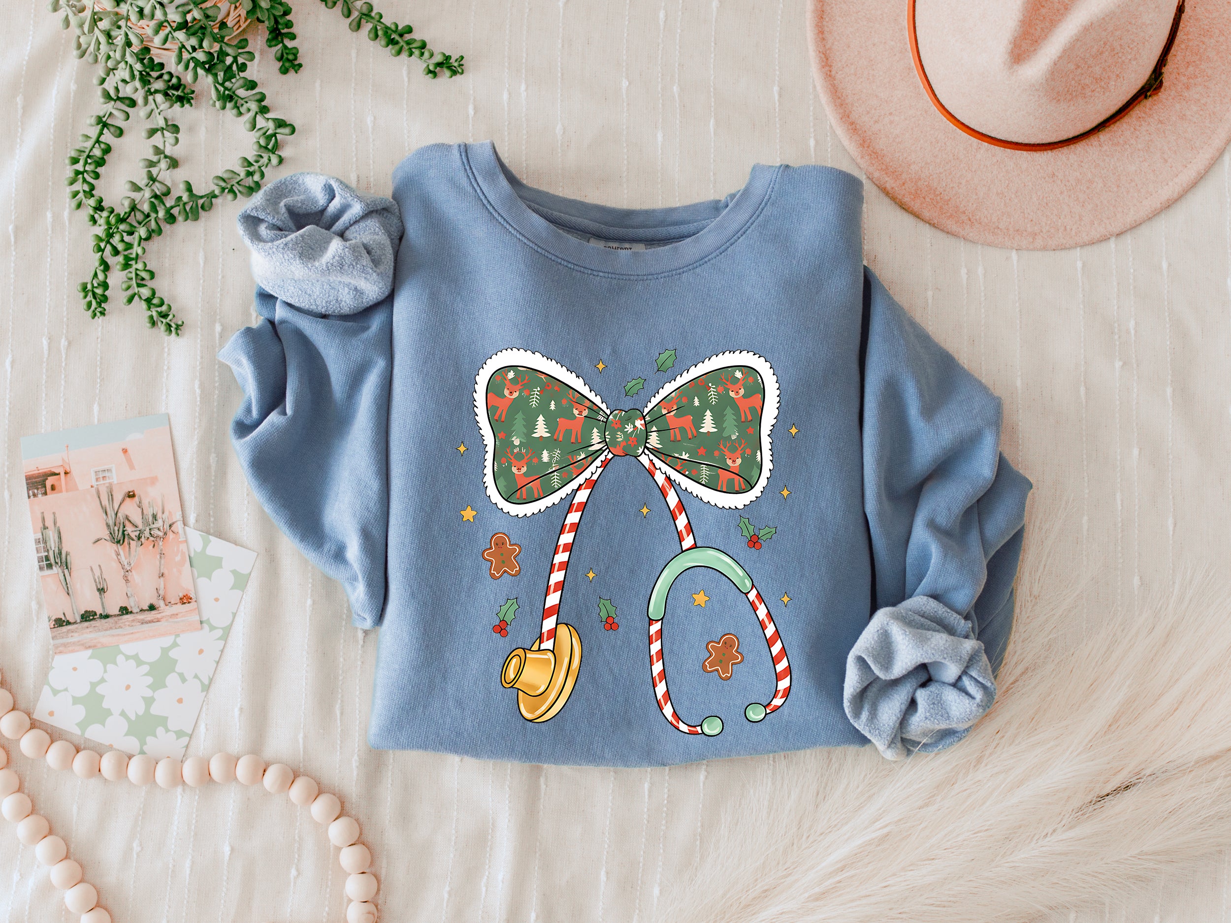Merry Christmas Nurse Doctor Medical team gift Winter Holiday Fall Autumn Inspirational Garment Dyed Comfort Colors Sweatshirt