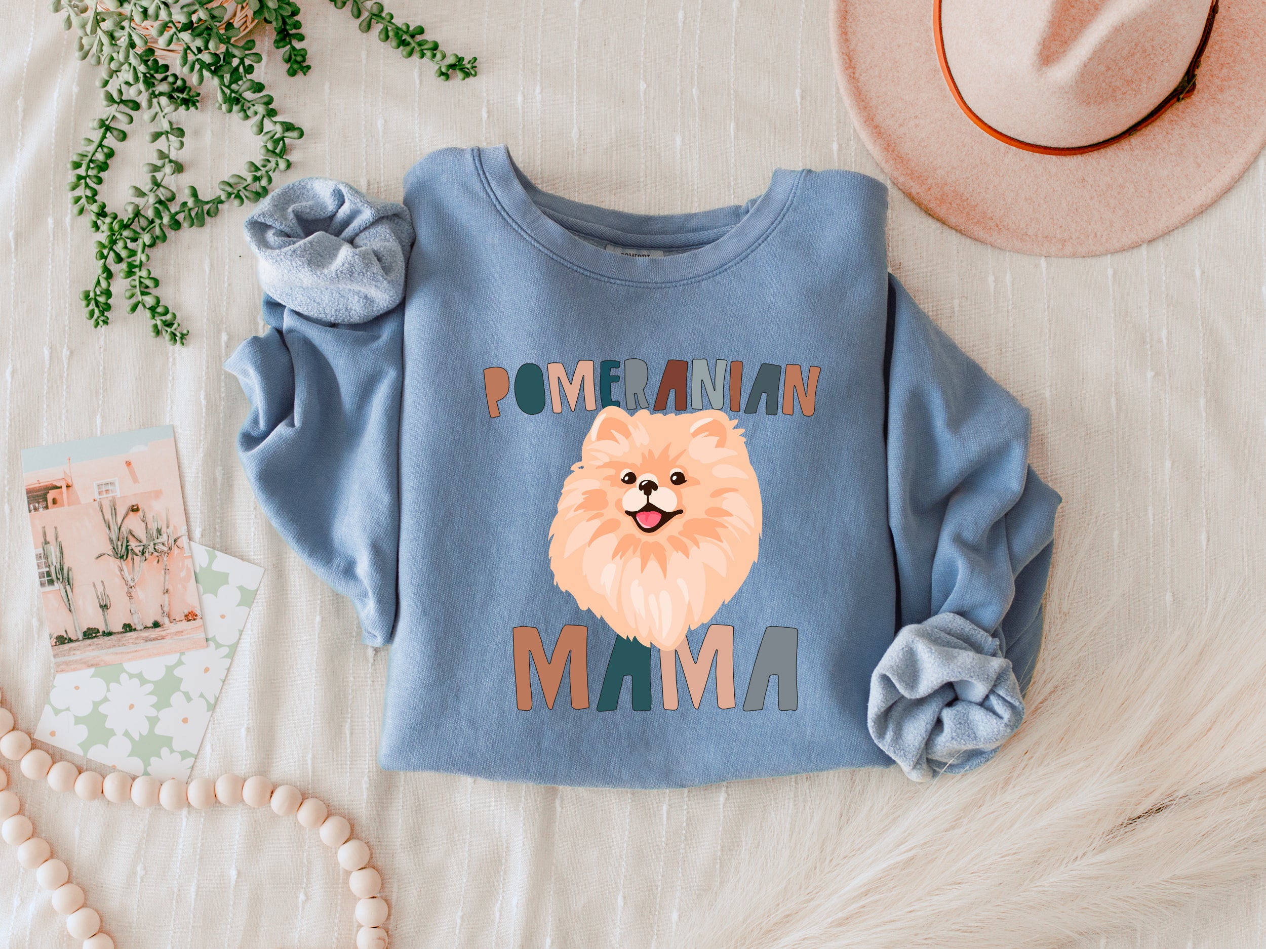 Pomeranian Dog Mom Garment Dyed Comfort Colors Sweatshirt (Color)