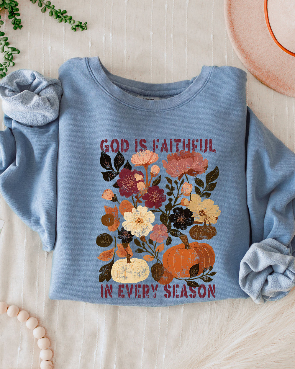 God is faithful Fall Autumn Season Thanksgiving day 100% cotton Garment Dyed Comfort Colors Sweatshirt